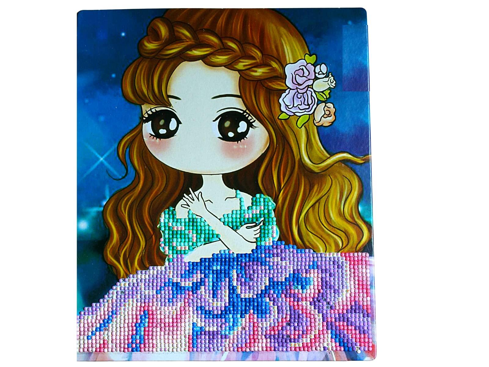 Baccha party DIY Daimond Pattern Design Diamond Embriodery Rhinestone Paintng Kit for Kids and Adult | Doll Design with Handle for Handmade Home Décor