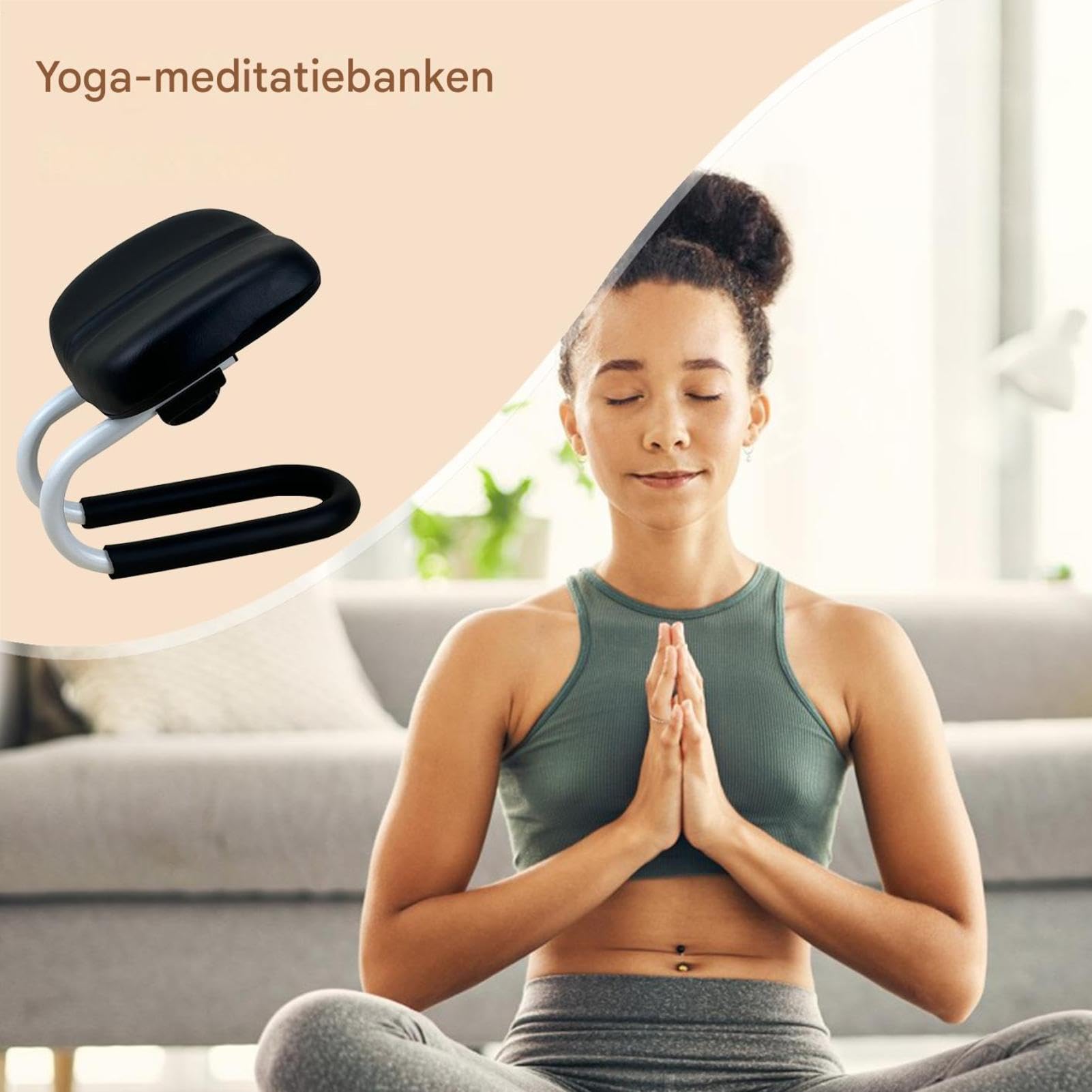 Verstellbarer Meditationshocker | Metall & PU & , Rutschfeste Basis | Ergonomischer Yogastuhl, Japanischer Niedriger Hocker | Höhenverstellbar Für Meditation, Knien