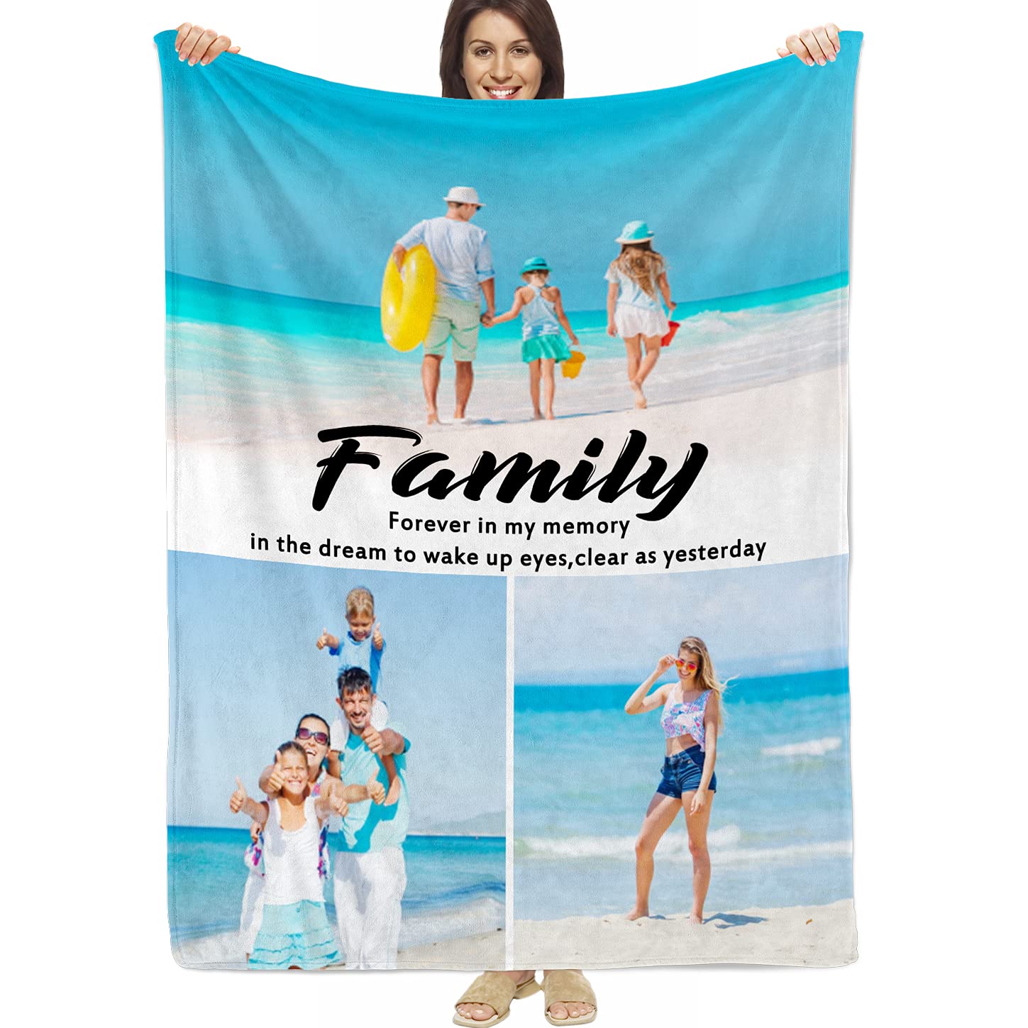 Manta personalizada para familia: manta suave personalizada para padres, amigos o niños, manta personalizada como mejor regalo de recuerdos