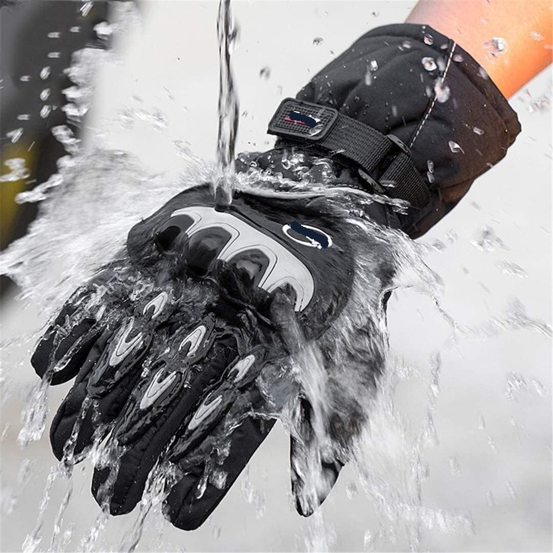 Gants de Cyclisme Gant Moto Chaud Imperméable Gant Sports De Plein Air Ski Skate Gants Moto Gant Velo (Color : Black, Size : Large)