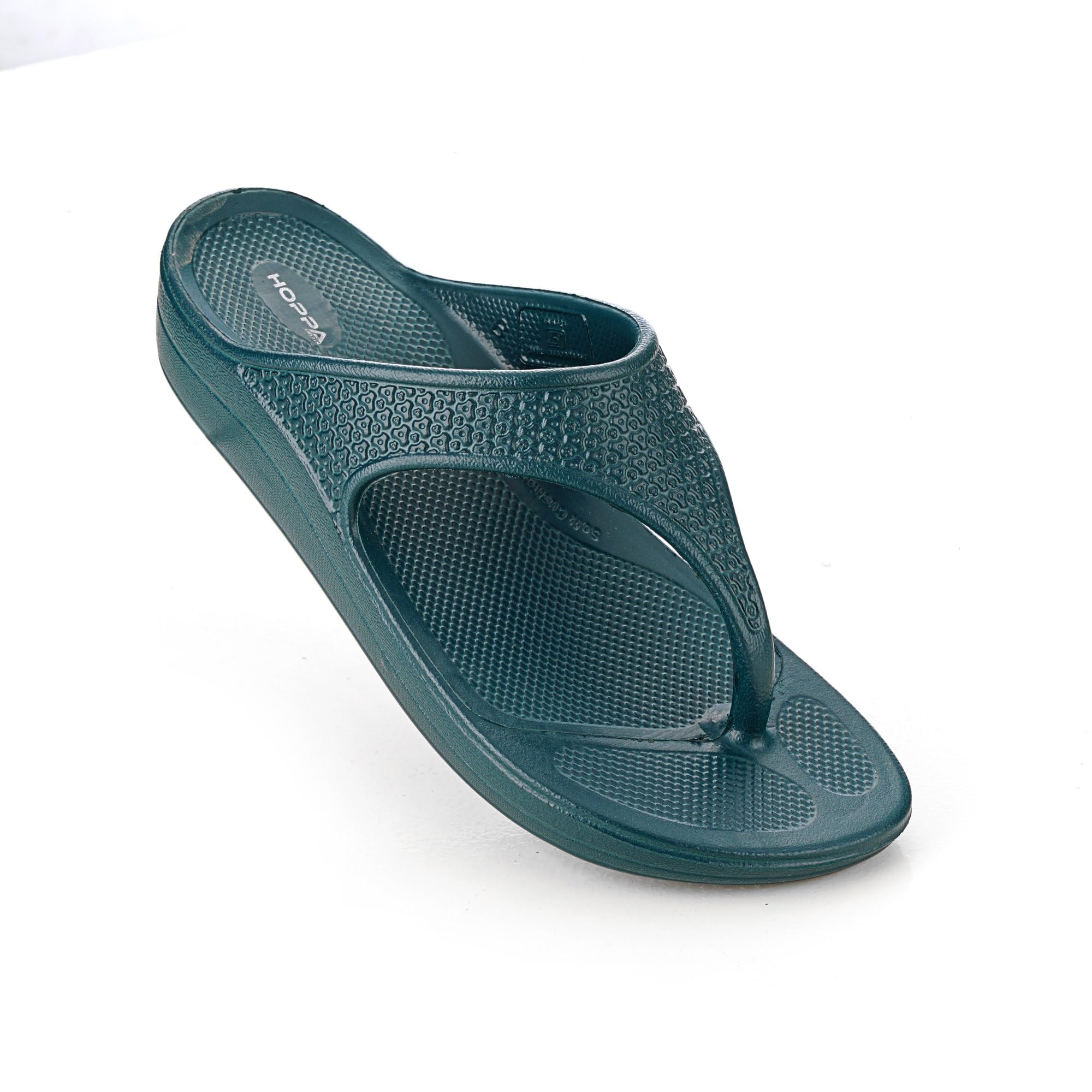 HOPPAALICE FLIP-FLOP - Women's Lightweight Classic Flip-Flop I HOPP Tech R-eva Material I Superior Bounce I Stylish & Anti-Skid I Waterproof I Recyclable & eco-Friendly (BOTTLE GREEN, UK Footwear Size System, Adult, Women, Numeric, Medium, 6)