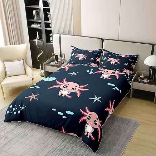 Miniatura 10 de Funda de edredón de ballena 100% algodón, tamaño matrimonial, funda de edredón de vida marina para niños y niñas, funda de edredón Kawaii de