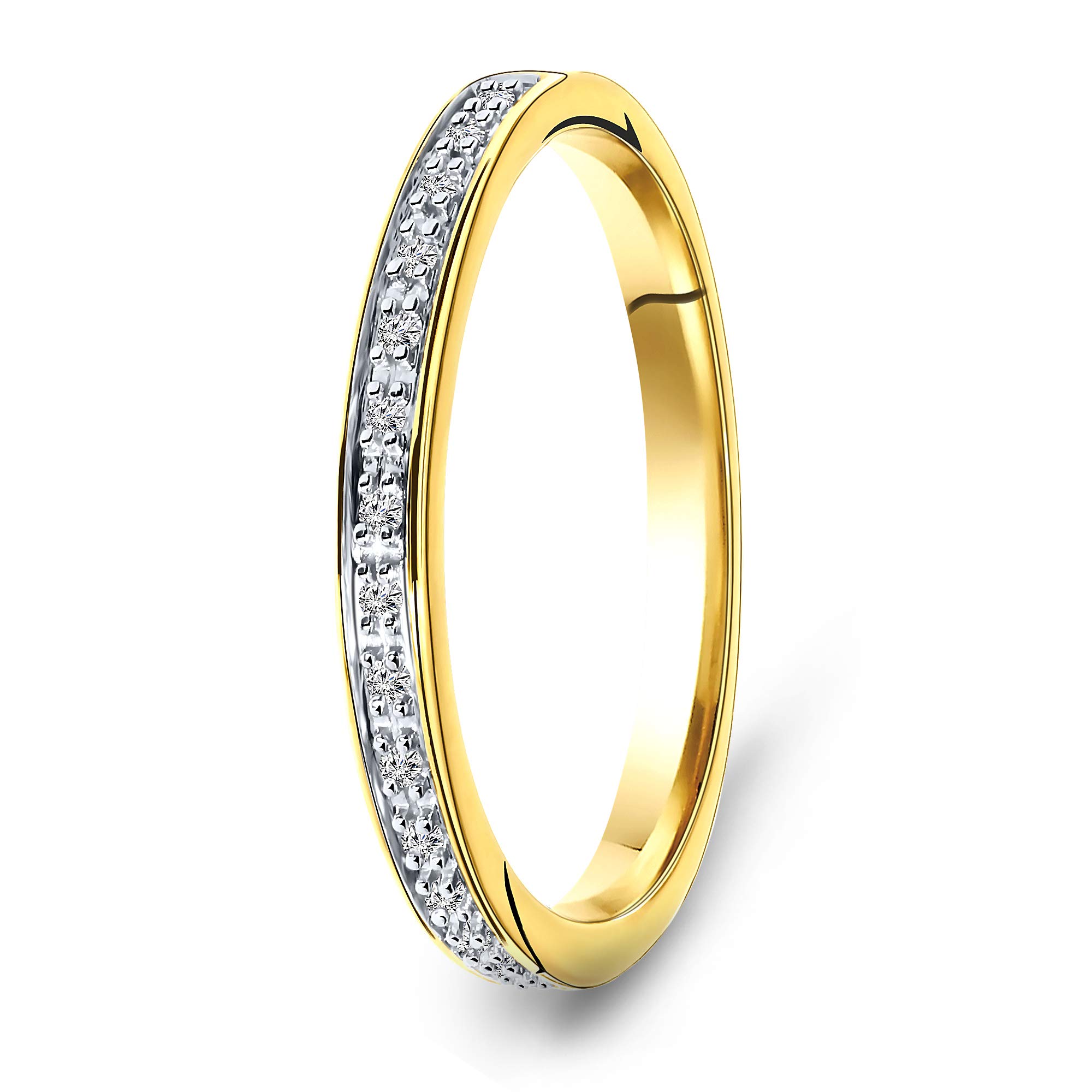 MIORE anillo de eternidad para mujer en oro blanco- oro giallo de 9 kt 375 con diamantes de 0,05 quilates …