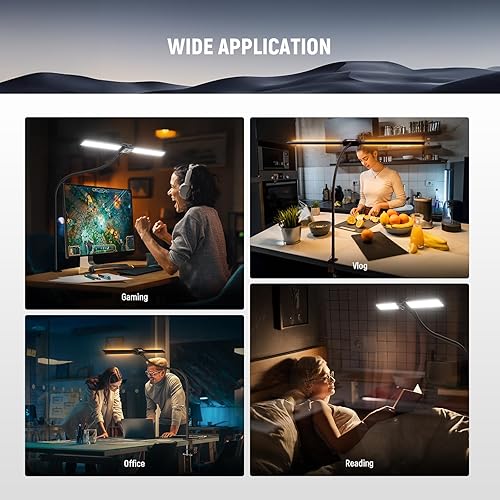 Miniatura 8 de NEEWER Versión de nivel de entrada, lámpara LED de 32 pulgadas de abrazadera de escritorio para oficina en casa y dormitorio, barra de luz de
