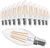 GvvooHome E12 Candlestick Bulb 40 watt, E12 LED Bulb Dimmable Pendant Bulbs, B10 Candle Bulbs 2700K Soft White, 90+CRI, 400LM, Cear Glass, 12 Pack