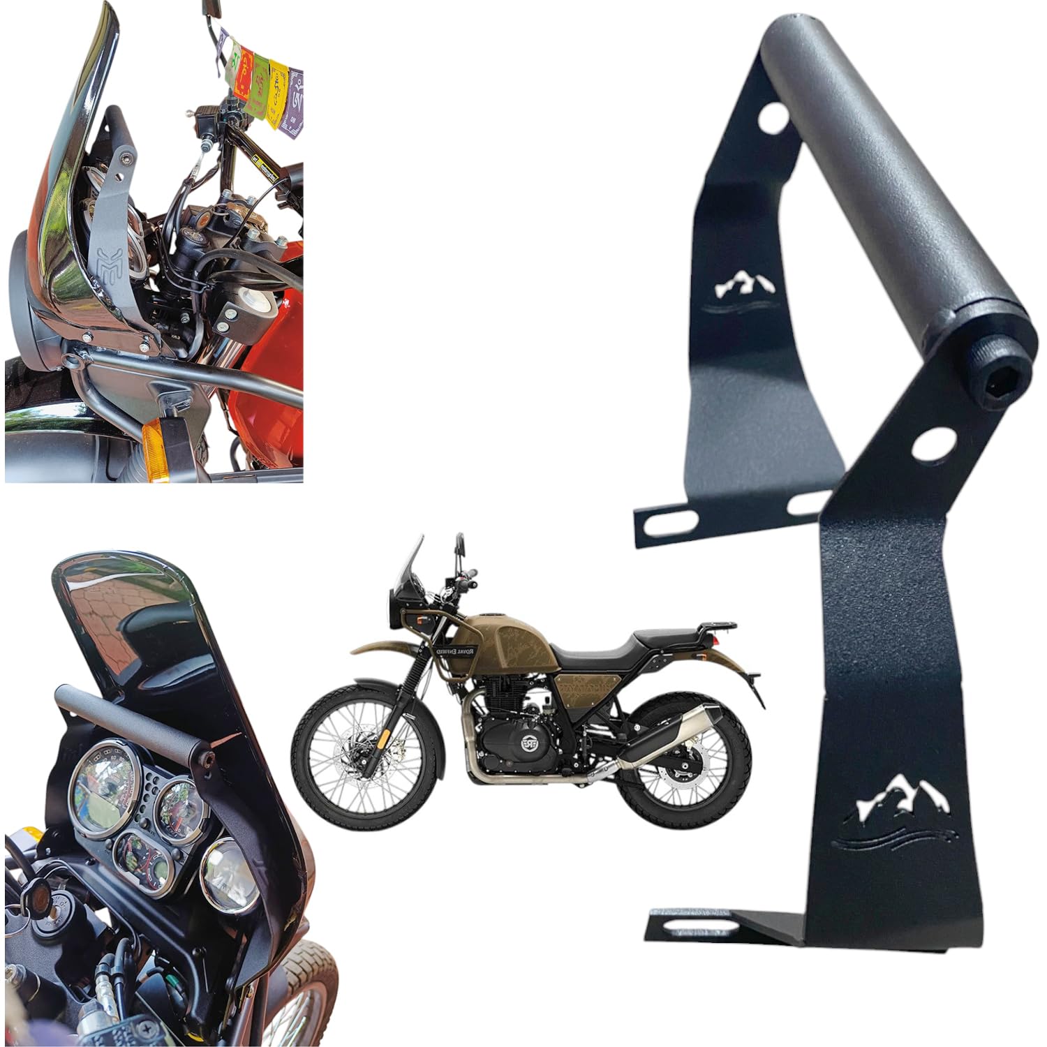 Dhe Best Bike Metal GPS Mount Frame Mobile Holder Mount Bar Black BS4/BS6 Model 2015 to 2023 Suitable for RE Himalayan-image-44
