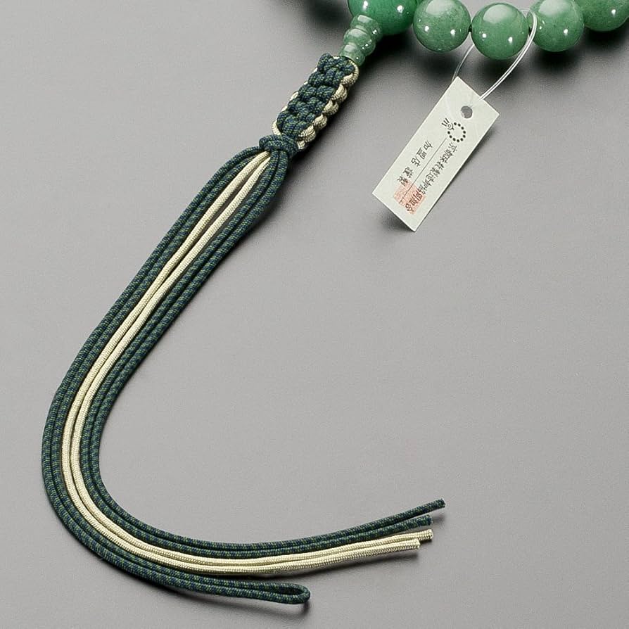 仏教美術 玉石翡翠玉彫刻 数珠 念珠 M 5476 仏教美術 玉石翡翠玉