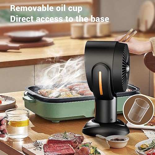 Miniatura 5 de Campana extractora portátil, campana extractora de escritorio silenciosa de 2 velocidades, purificación de aire de iones negativos, filtro de