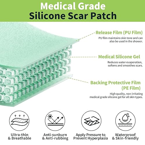Miniatura 3 de Cinta de silicona de grado médico, láminas de silicona para tratamiento y prevención de cicatrices, tiras profesionales para eliminación de