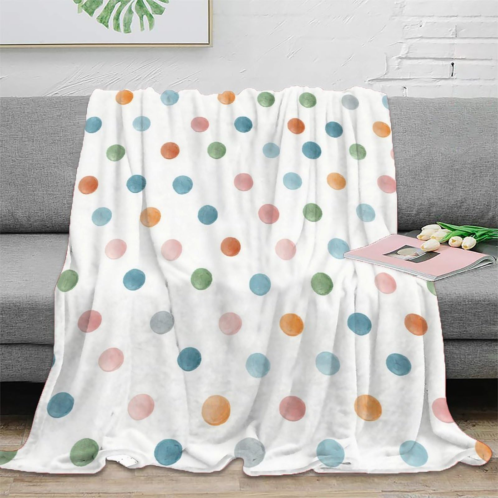 Couverture polaire microfibre chaude plaid lit pastel pour étudiant et salon