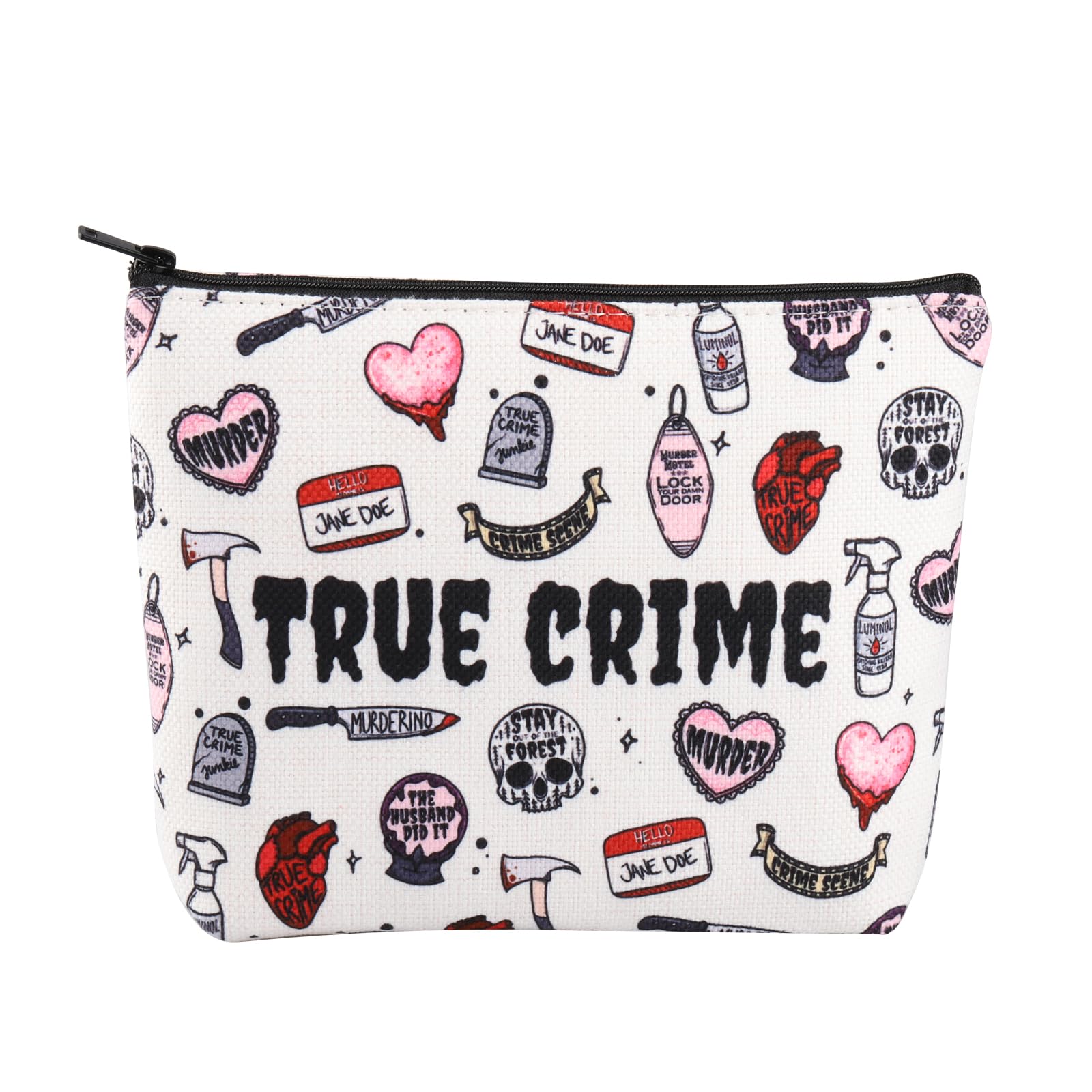 BLUPARK Crime Movie Inspired Makeup Bag - True Crime Fan Gift with Zipper