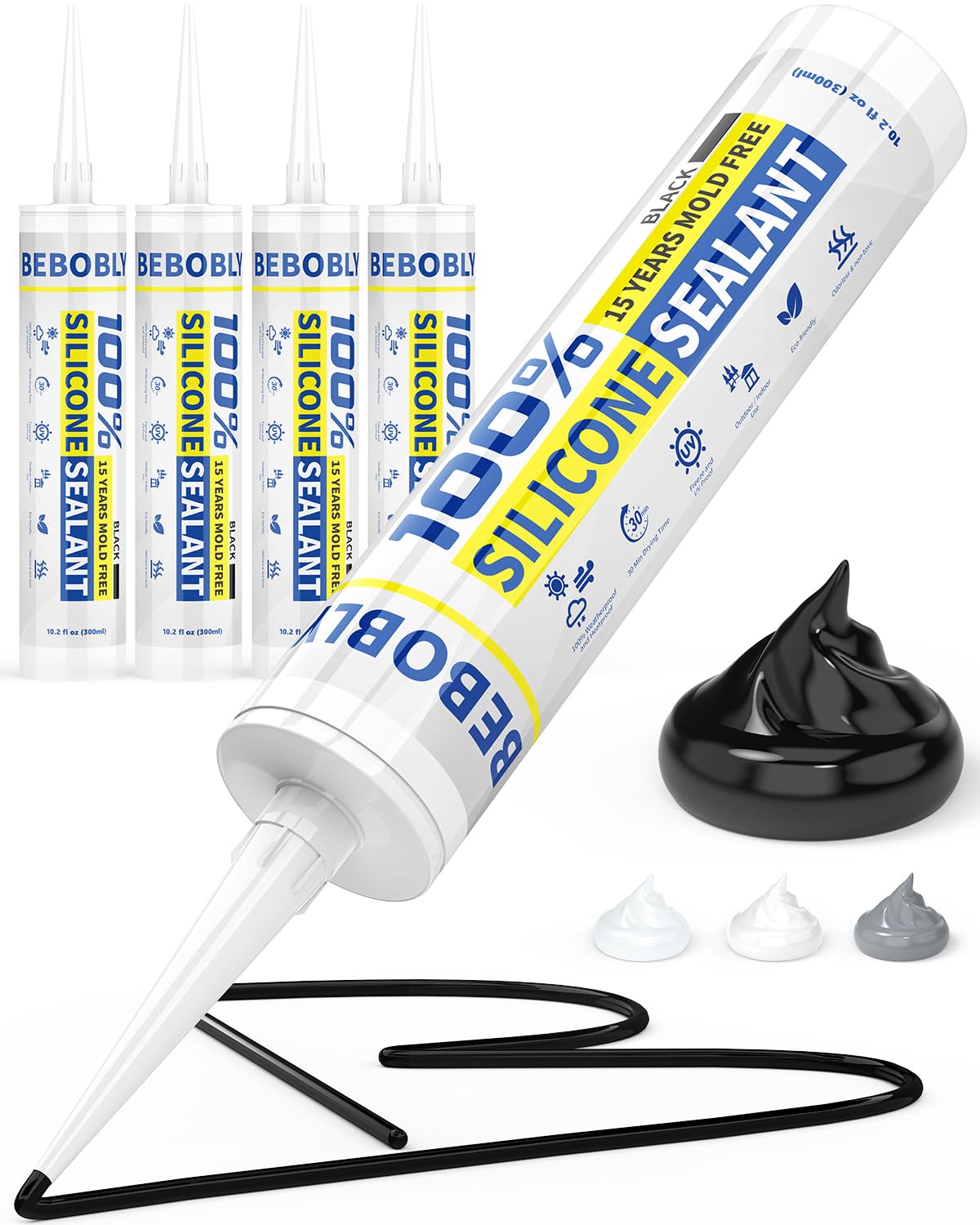 BeboBLY Silicone Caulk - 4 Pack, Waterproof Sealant -20