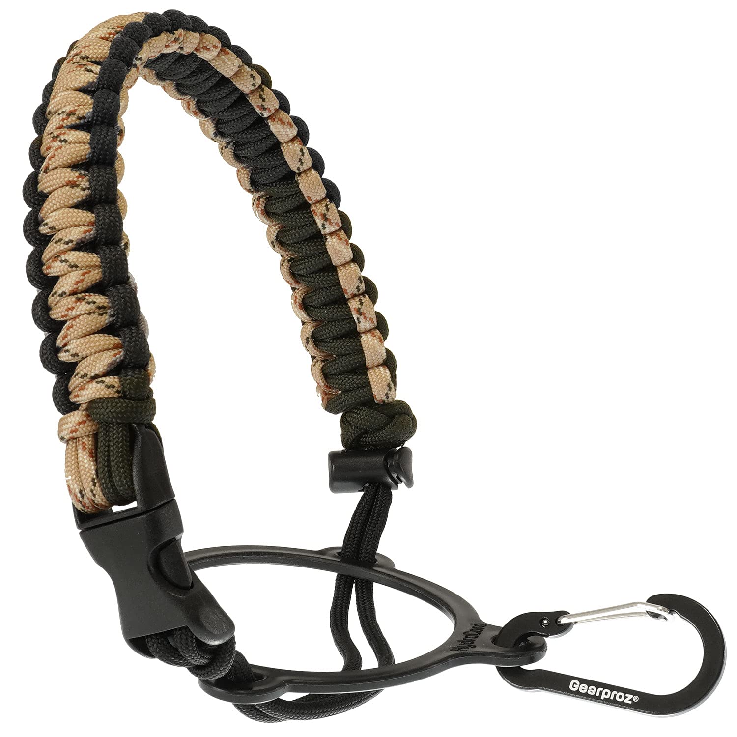 HydroCord Handle for Hydro Flask Water Bottles, Wide Mouth Hydroflask 1.0, Iron Flask, Thermoflask and Takeya Reusable Water Bottles, Paracord Survival Strap, 25 Colors (Desert CAMO)