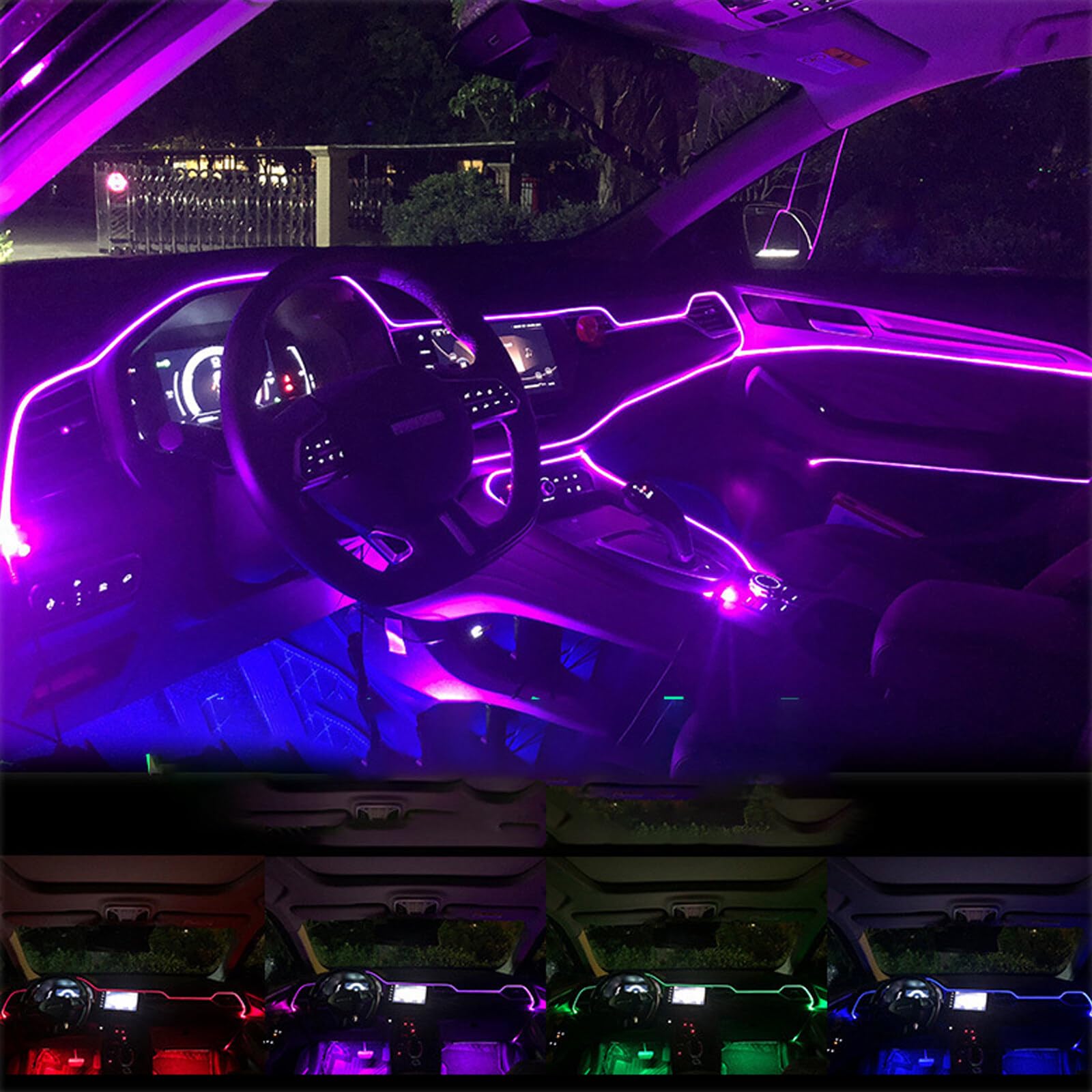 Amazon | ulable アンビエントライト 12V 車 LEDテープ RGB 雰囲気 高輝度 車内装飾 フットライト アンビエントライト  補助照明 インテリア マルチカラー 多色切り替え りモコン付き | LEDテープ | 車＆バイク