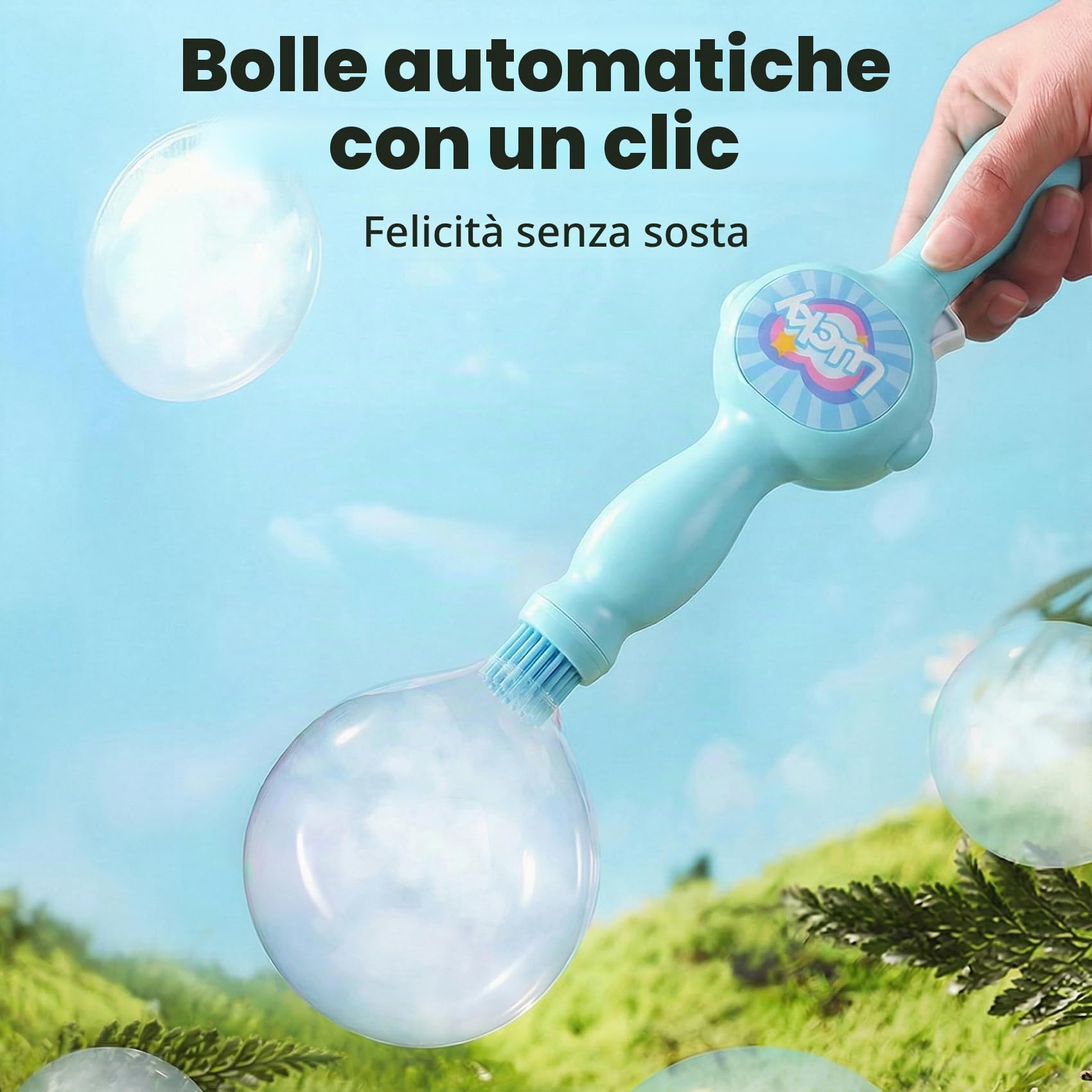 Nuova Macchina per Bolle e Nebbia 2026, Macchina Elettrica Automatica Ricaricabile per Bolle di Fumo, Magico Creatore di Bolle di Fumo, Luci Colorate e Musica, Gioco di Bolle e Nebbia per Feste