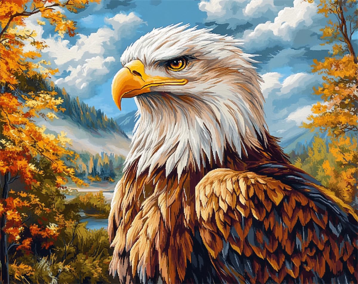 AxiangziK Tier Diy Teppich Set Cartoon-Adler Knüpfset Für Teppiche，Diy-Bastelset，Wandteppich，Kissen，Vorgedruckte Muster 100x140cm