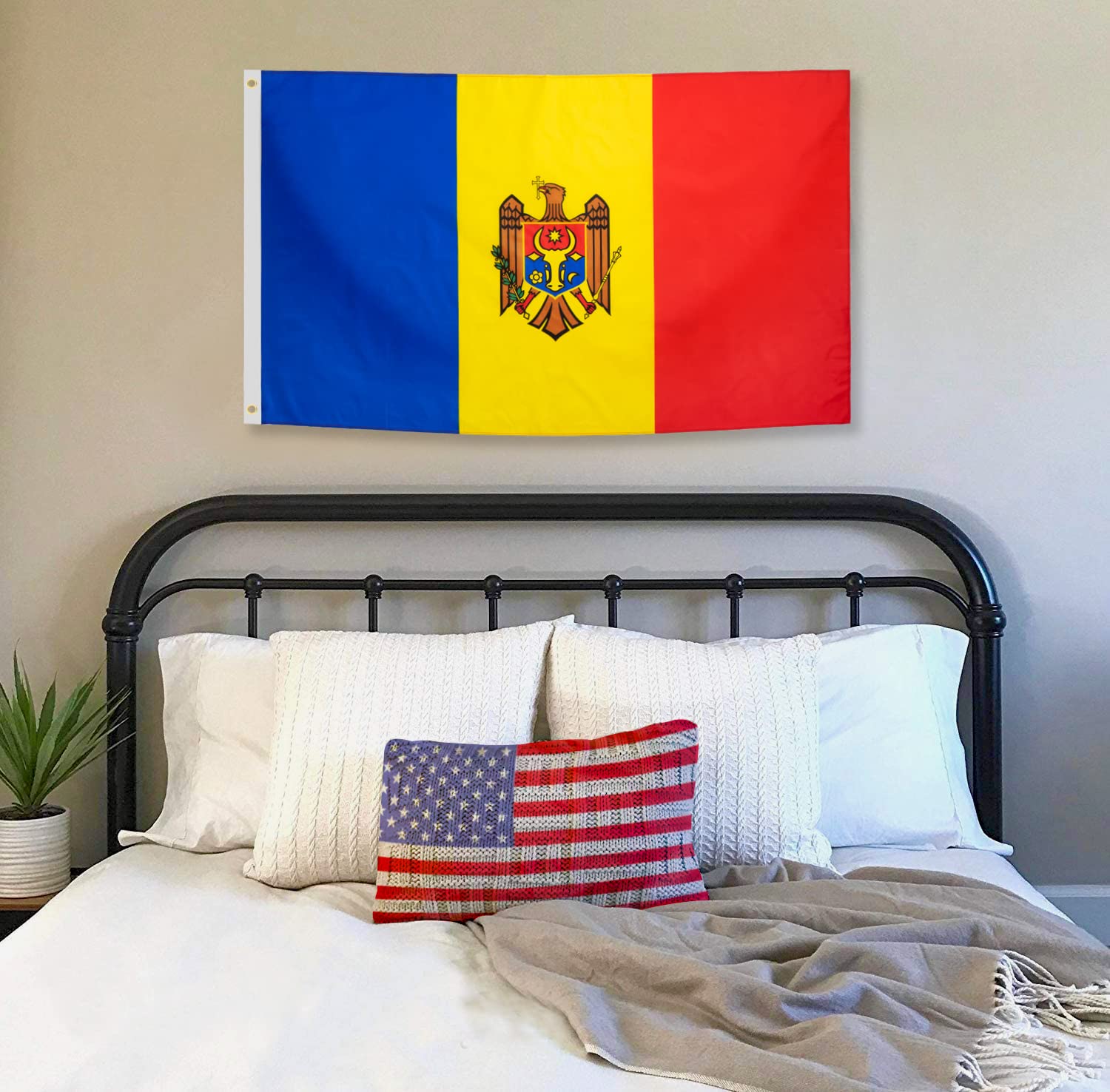 Bandera De Moldavia Cierra Bandera Nacional Stock De Ilustración