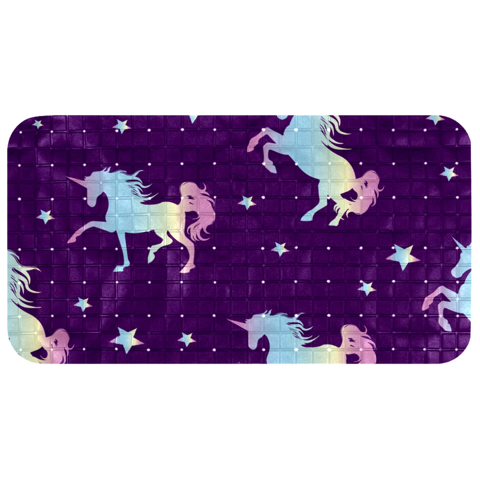 Tapis de bain antidérapant licorne Bennigiry 35x67 cm pour enfants et adultes