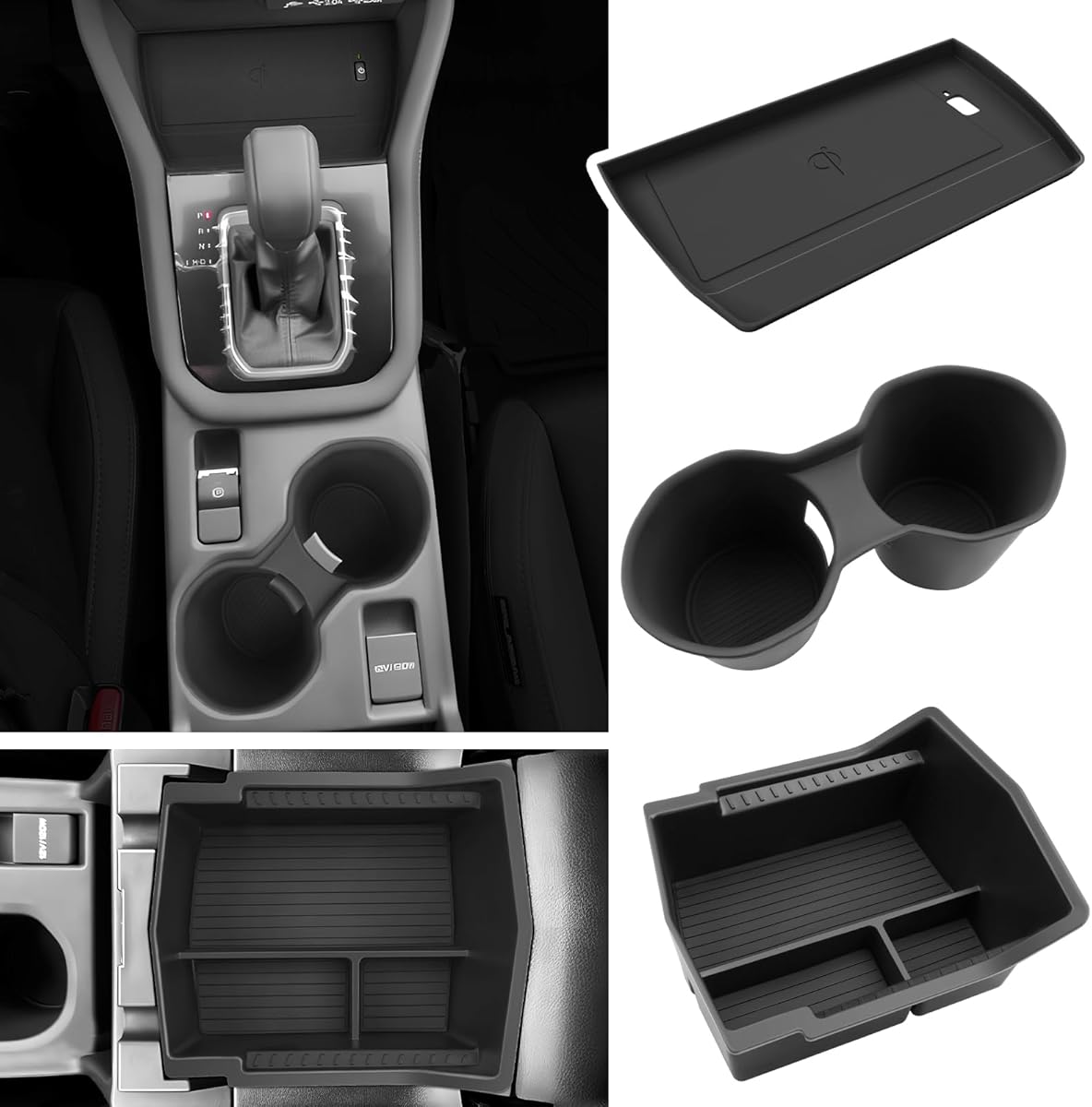 BIBIBO for 2025 Subaru Forester Center Console Organizer 2025 2026 Subaru Forester Console Armrest Tray+Cup Holder +Wireless Charging Mat 2025 Forester Insert Organizer 2025 Forester Accessories