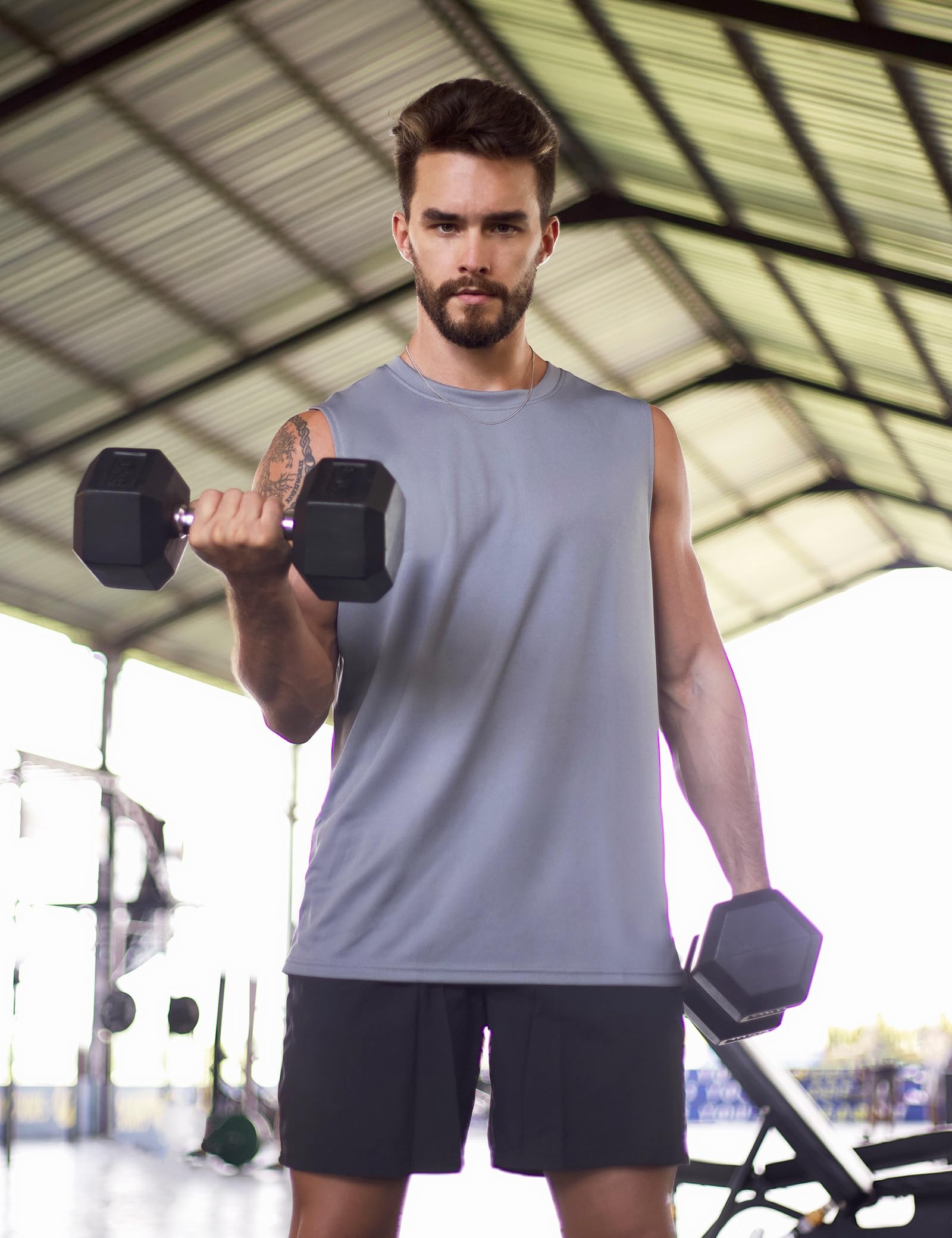 HUAKANG 3 o 5 Pezzi Asciugatura Rapida Canotte Uomo Senza Maniche Palestra T Shirt Sportiva per Corsa Ciclismo Bodybuilding Running Vest