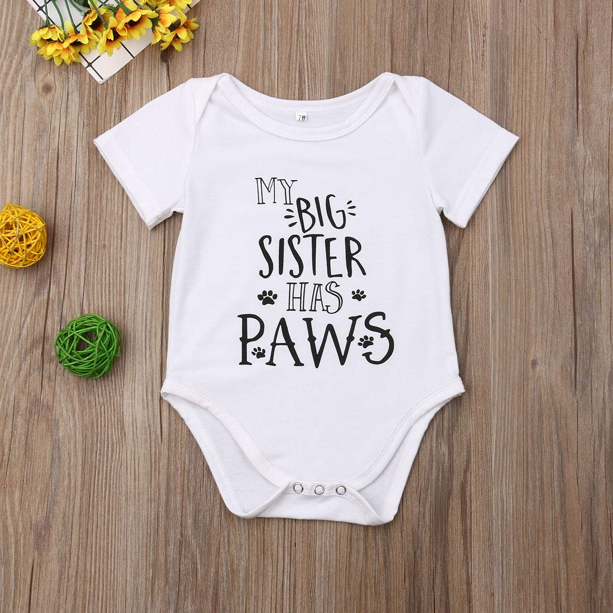 Newborn Unisex Baby Funny Onesie Baby Girl Boy Short Sleeve Shirt Cotton Bodysuit Romper (Big Sister, 3-6 Months)