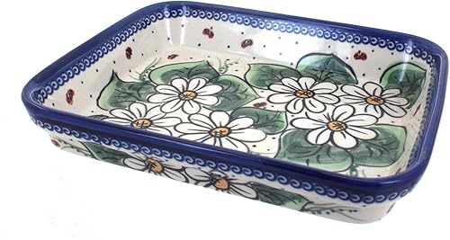 Miniatura 9 de Blue Rose Polaco Pottery Daisy Surprise - Panadero rectangular mediano