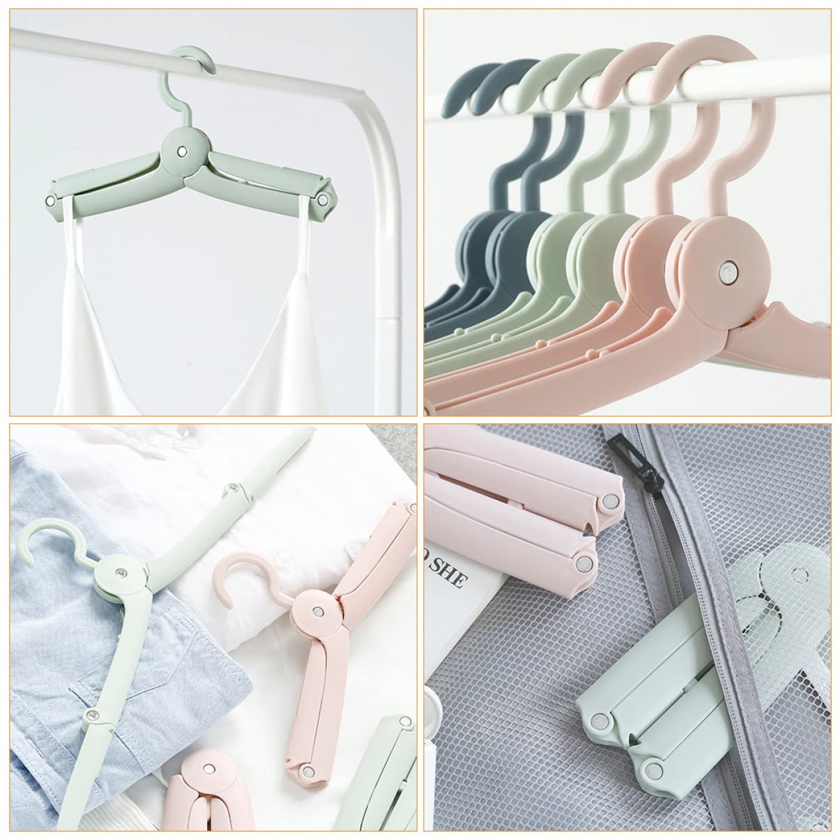 TOPBATHY 2sets Appendini Pieghevoli Creativi e Grucce Regolabili Colori Per Viaggi e Uso Compatti e Pratici
