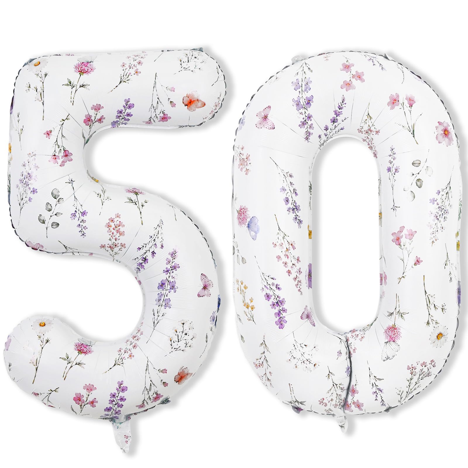 Wildflower Number 50 Balloons for Flower Theme 50th Birthday Party Decor