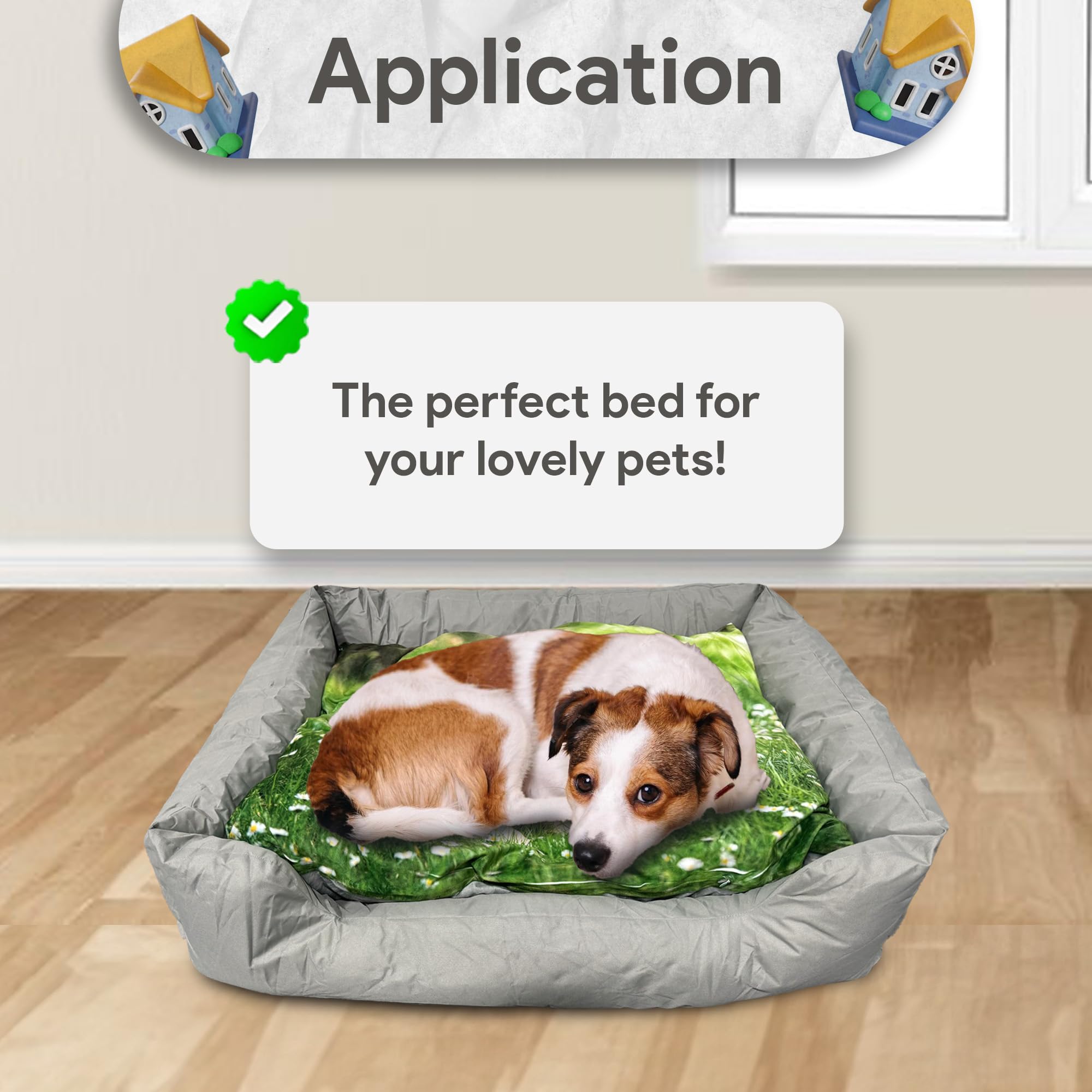 TheDogTagCo Cama personalizada para perros pequeños con almohada, cama de espuma viscoelástica personalizada para perro con funda impermeable lavable para mayor comodidad y suavidad para tu cachorro