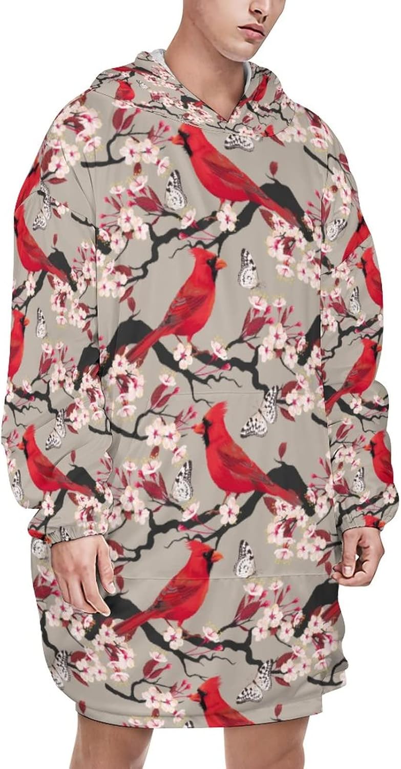 Wearable Blanket Hoodie Oversized Sherpa Hooded Sweatshirt Blanket for Women Men