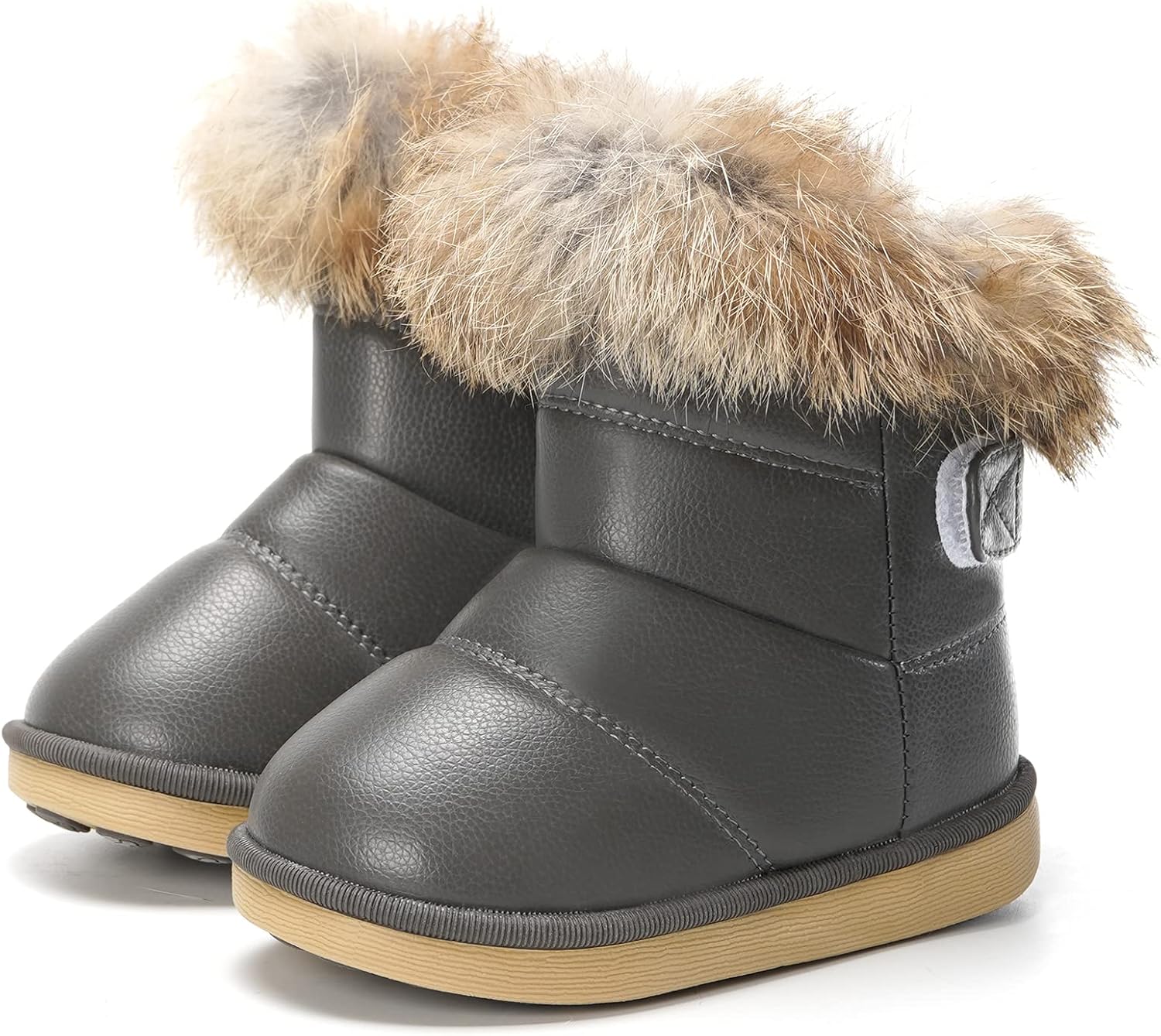 KVbabby Toddler boots Kids Snow Boots Girl's Warm Winter Boots Waterproof Boot PU Leather Non-slip - Image 6