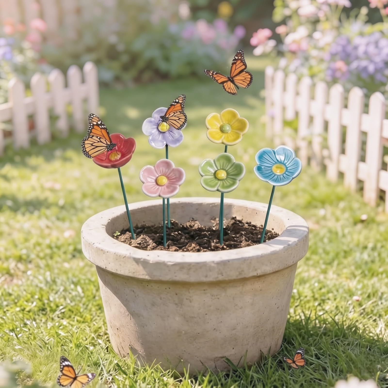 Genérico BJuego de seis piezas ebedor de agua de abeja, Estación de Agua para Insectos en Forma de Flor, Bebederos de Abejas para Jardín, ,Adecuado para insectos y mariposas