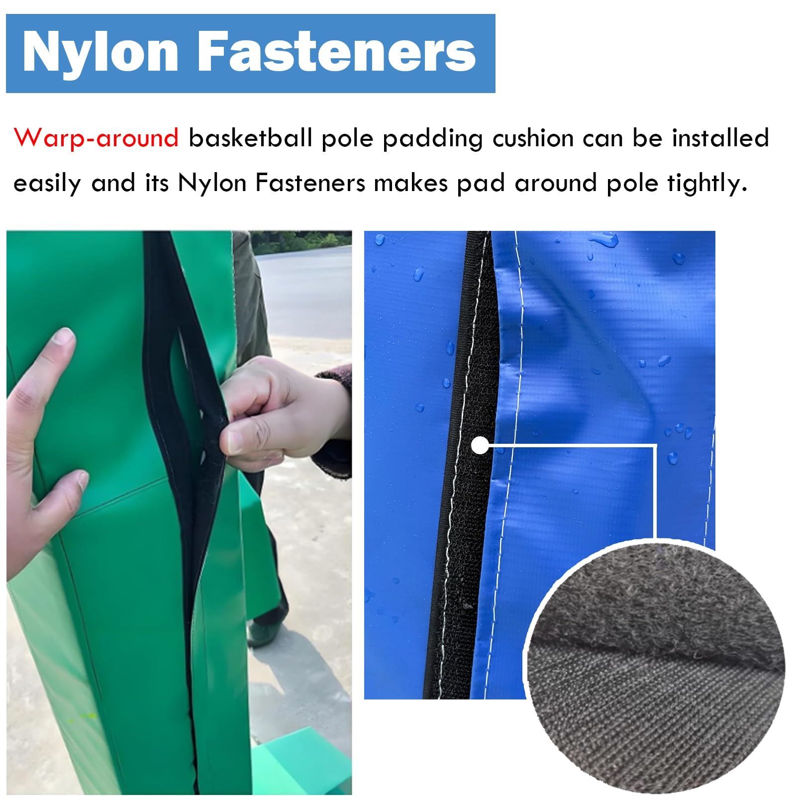 Imbottitura impermeabile per paletti sportivi con chiusura in nylon