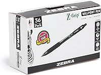 Vista 1 de Zebra Pen Z-Grip - Bolígrafo retráctil de punta media, 3/64 pulgadas, tinta negra, 36