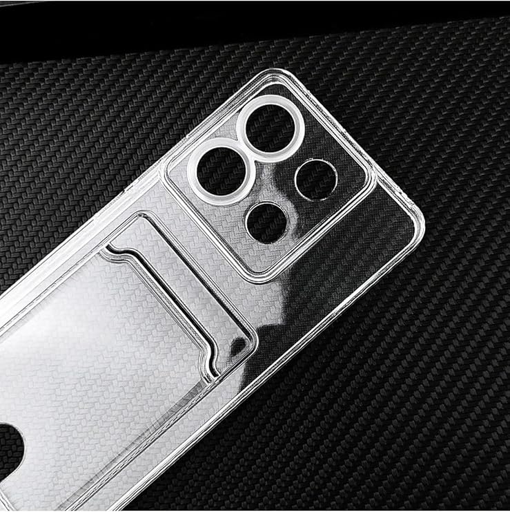 bbtech Xiaomi Redmi Note 13 Pro 4G ile Uyumlu Kartlıklı Şeffaf Kamera Korumalı Silikon Telefon Kılıfı;Transparan