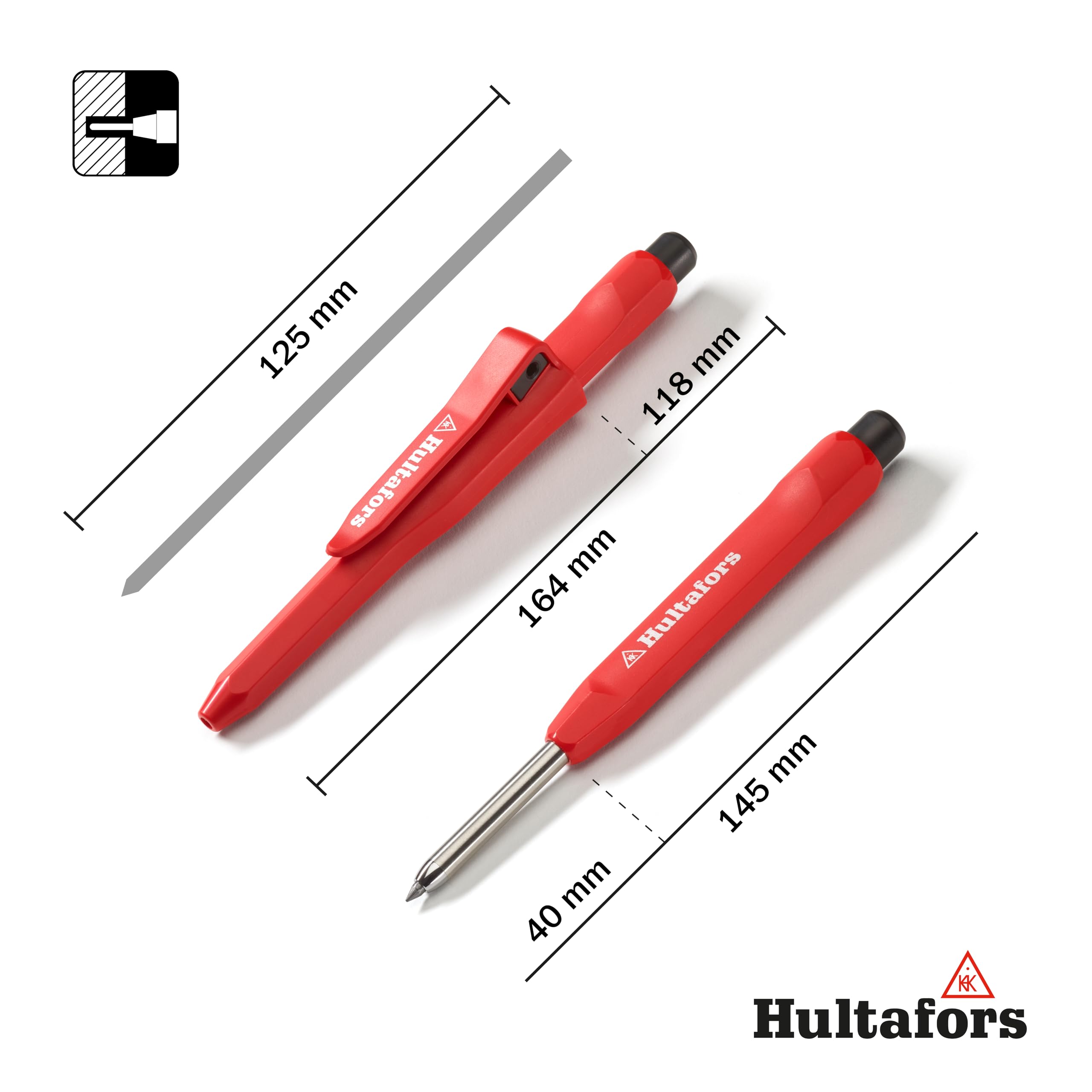 Hultafors Deep Hole Marker with Angle 305 x 45 mm I Marking Tool Set I 650341, black - Image 2