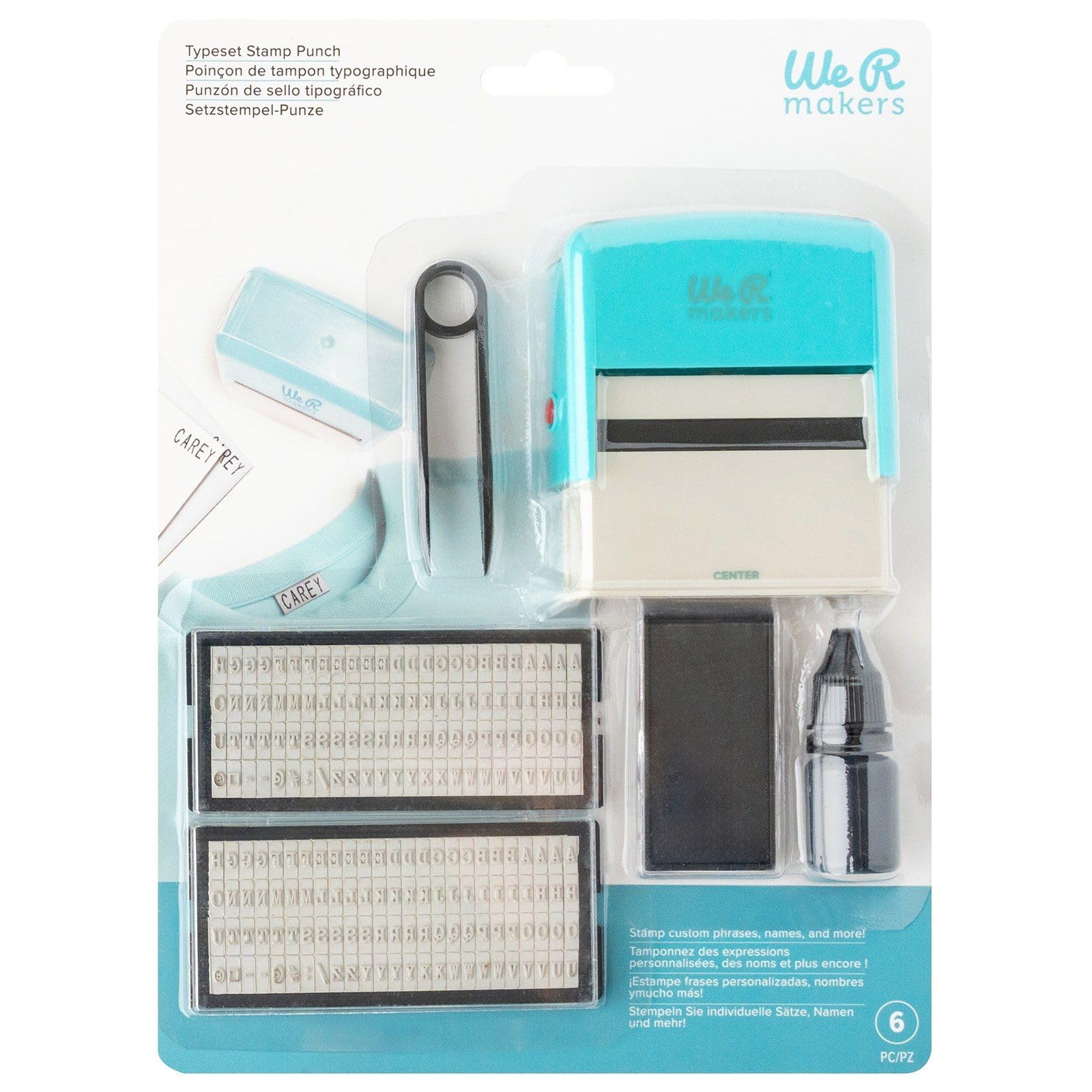 We R Makers Typeset Stamp Punch Set 6pcs