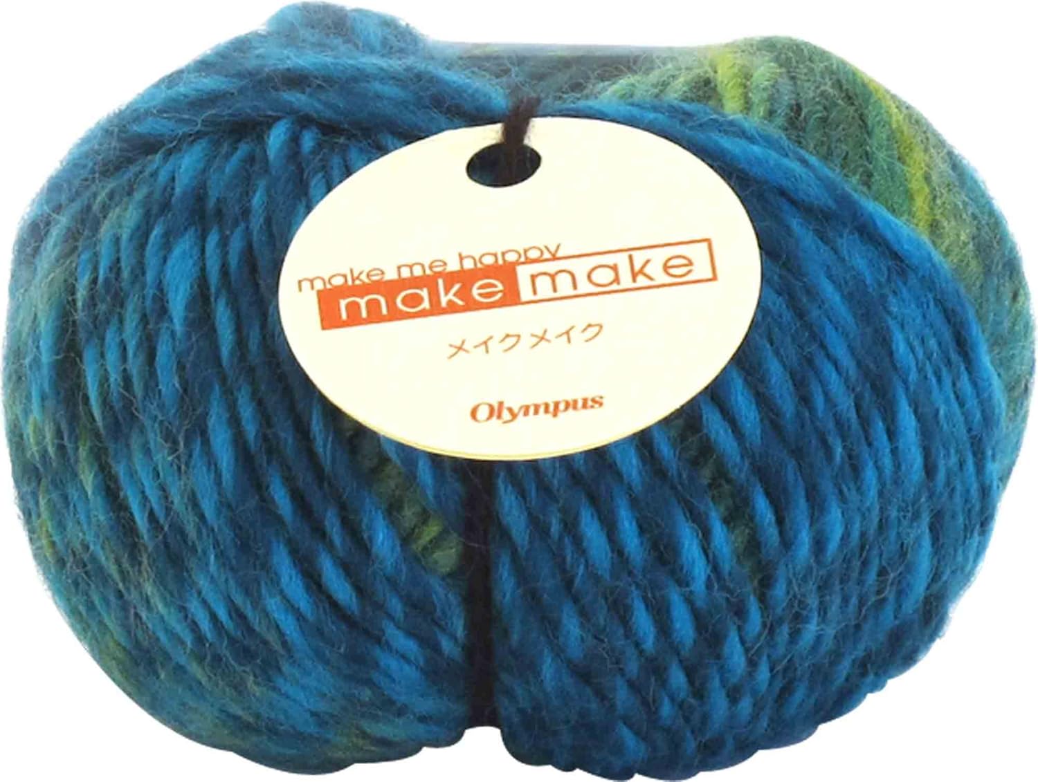 オリムパス製絲 メイクメイク 毛糸 並太 Col 5 ブルー 系 25g 約62m 3玉セット 編み物 毛糸