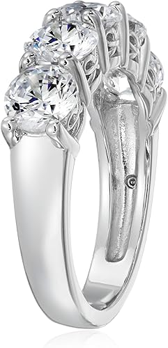 Miniatura 2 de Tienda Essentials Anillo de plata de ley de cinco piedras con circonita cúbica de corte redondo Infinite Elements (anteriormente colección Tienda)