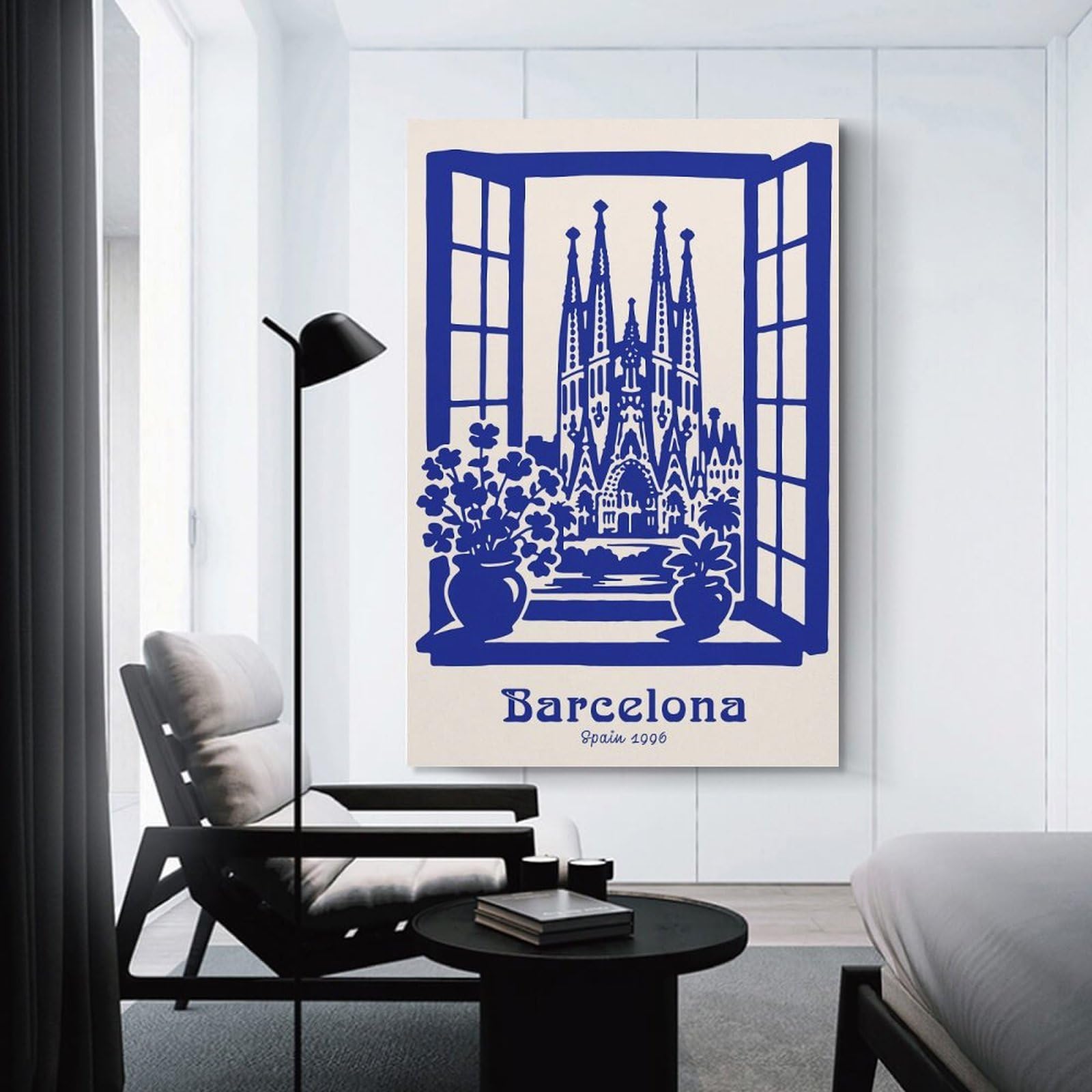 Junmoney Canvas Wall Decor Barcelona, Spain 1906, 20x30inch(50x75cm), for Gallery Wall Layouts in Home Or Office, Home Wall Art for Statement Displays
