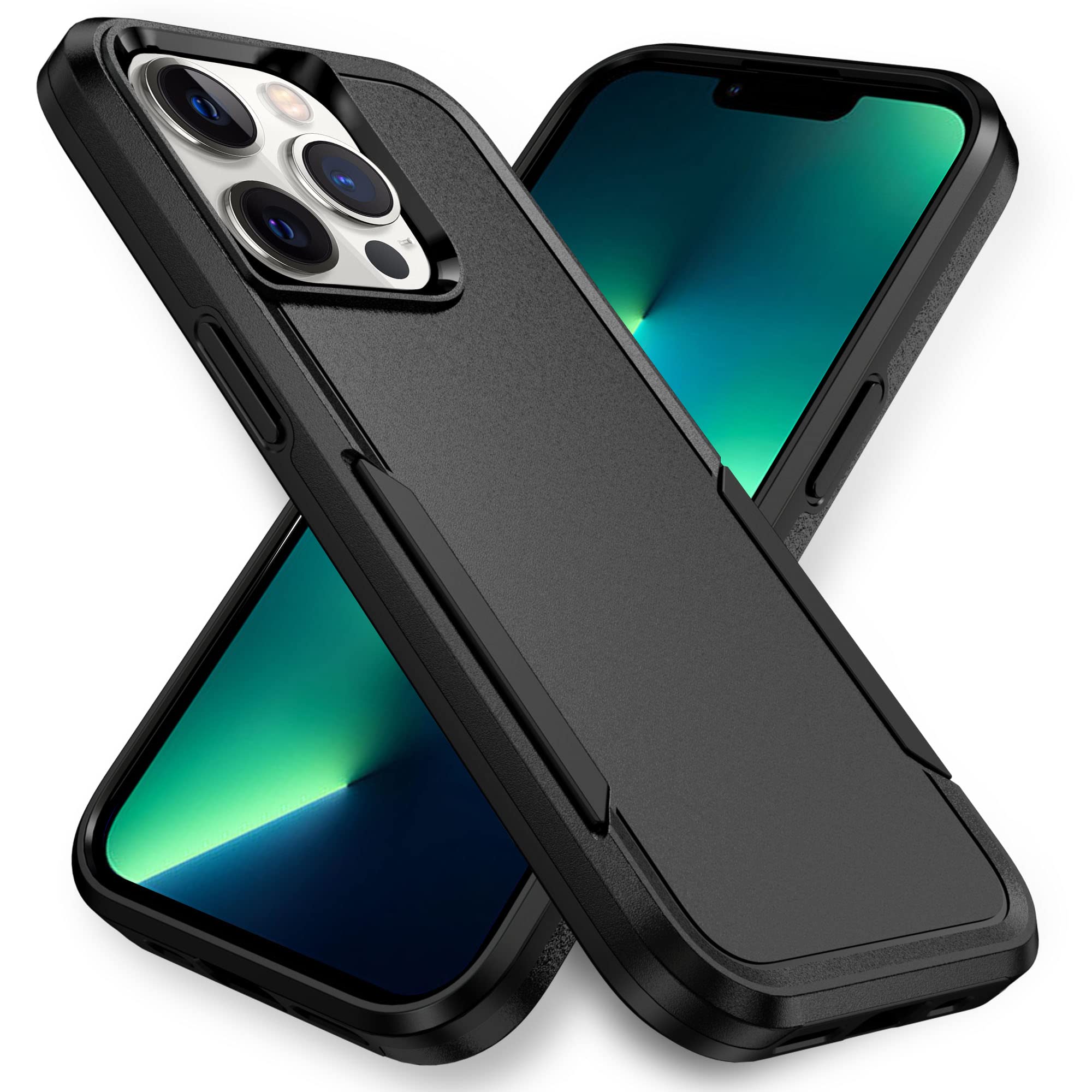 Hsefo Designed for iPhone 13 Pro Case, Heavy Duty Protection Shockproof Dropproof Dustproof Anti-Scratch Phone Case Cover Protective Case, Black