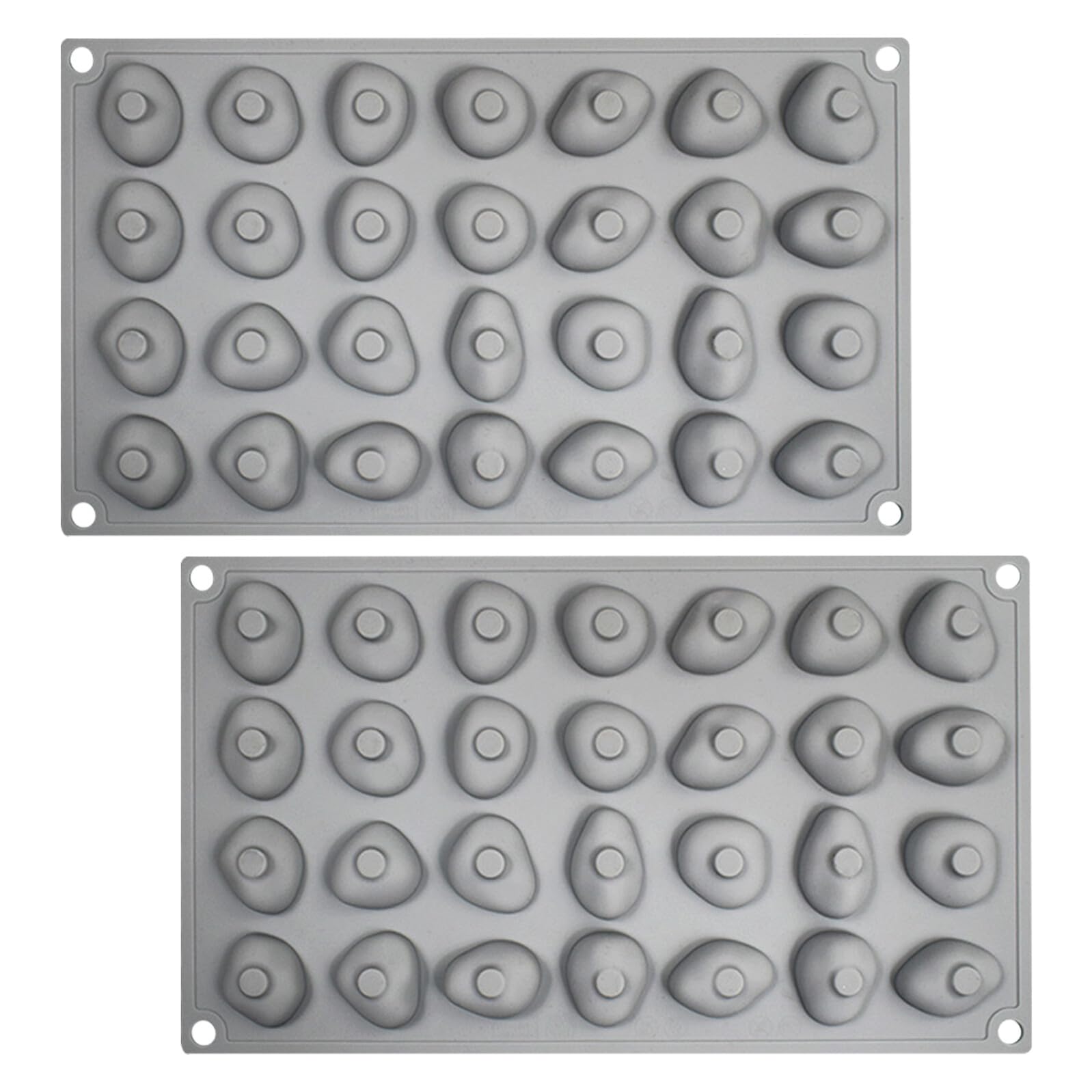 Cabilock Stampo in Silicone per Cioccolato a Forma di Ciottoli 28 Cavità Set da 2 Pezzi Resistente al Calore per Decorazioni Dolci e Pasticceria Creativa Adatto a Forno e Congelatore