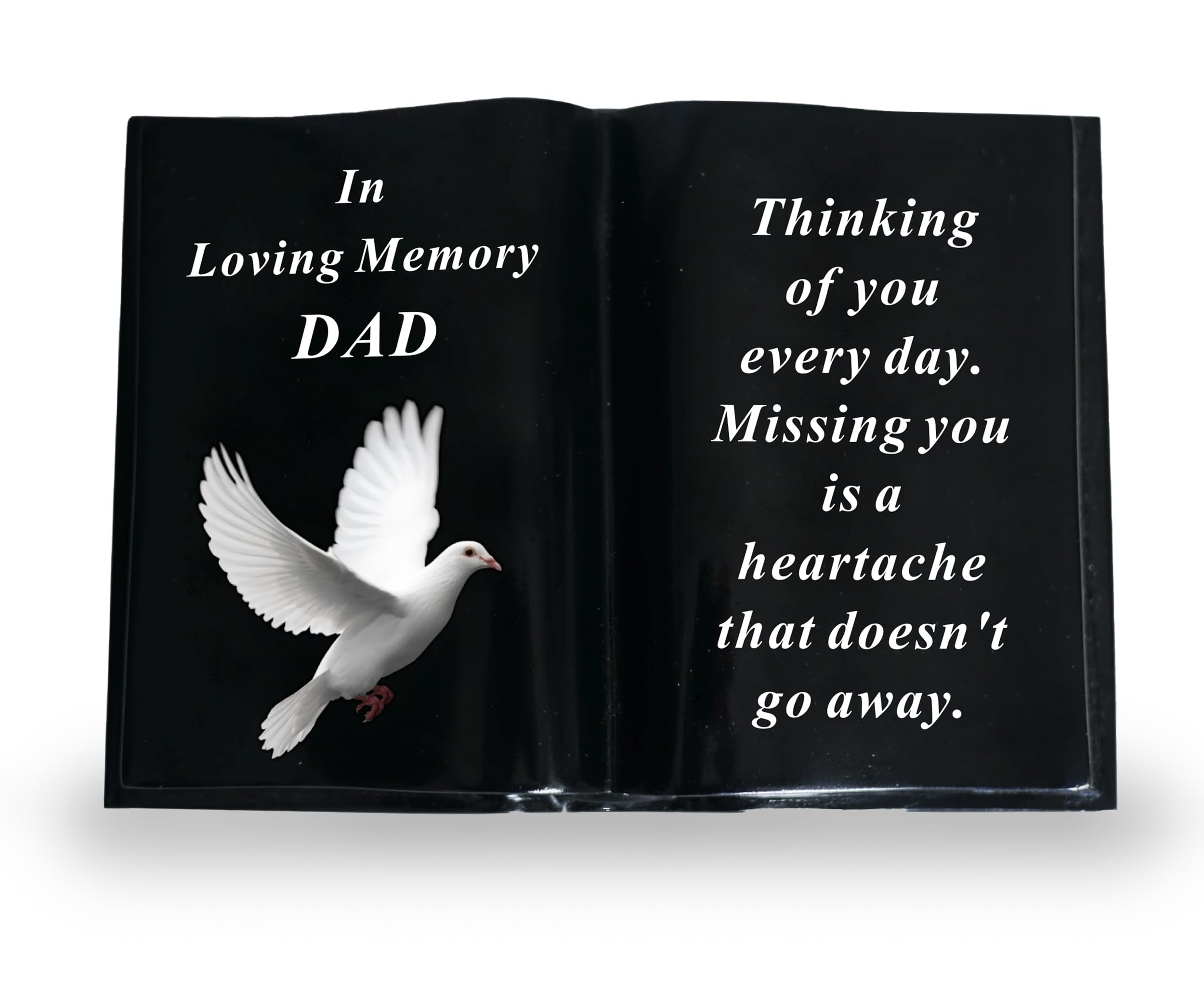 Dad Memorial Book Plaque Black Dove Special Dad Verse Graveside Garden Ornament