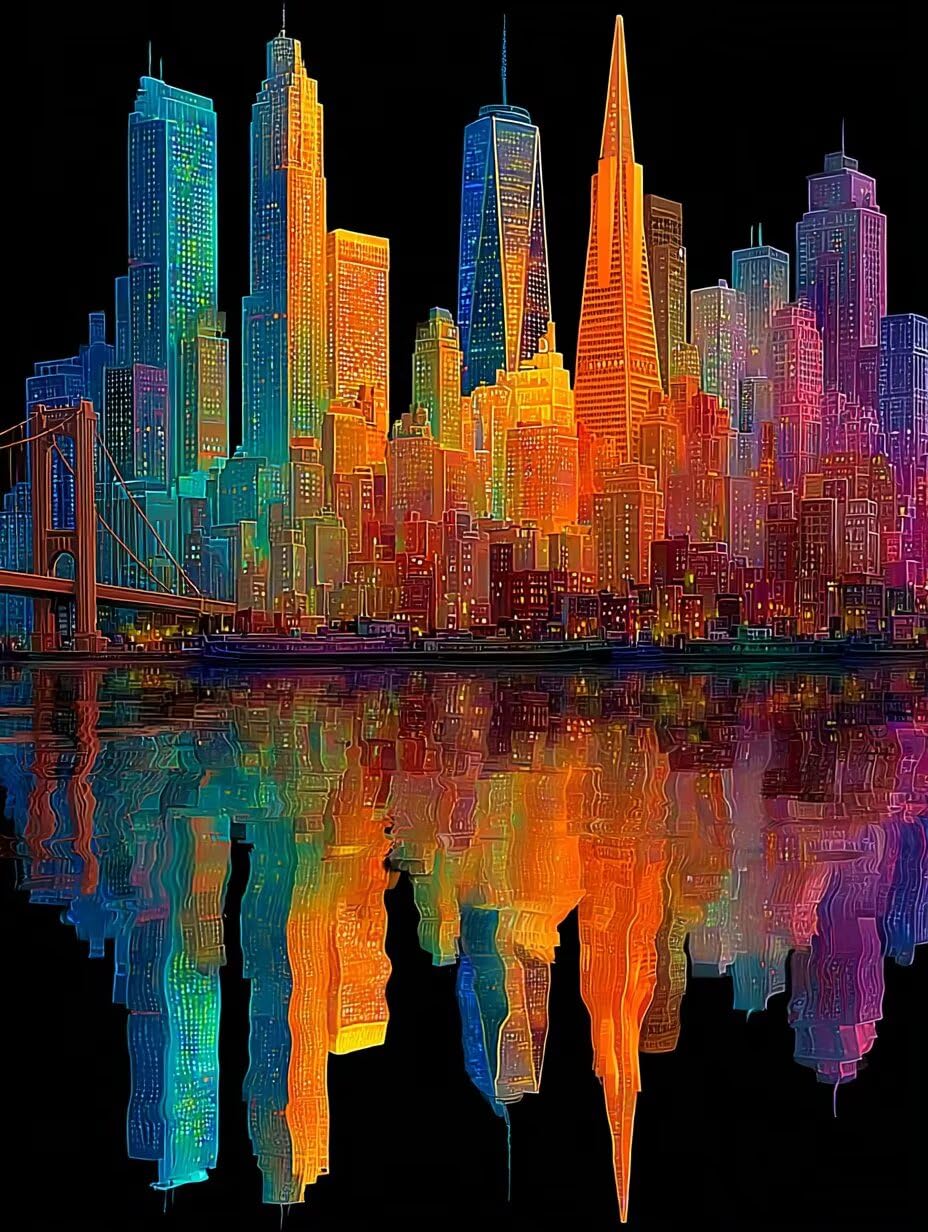 5D Diamond Painting Colore, DIY Diamond Painting Kit Completo Città, Pittura a Diamante, DIY Diamantini Crystal Art Kit, 5D Dibujos con Diamantes, Decorazioni Casa, Regalo Primavera, 100x135cm 5-2207