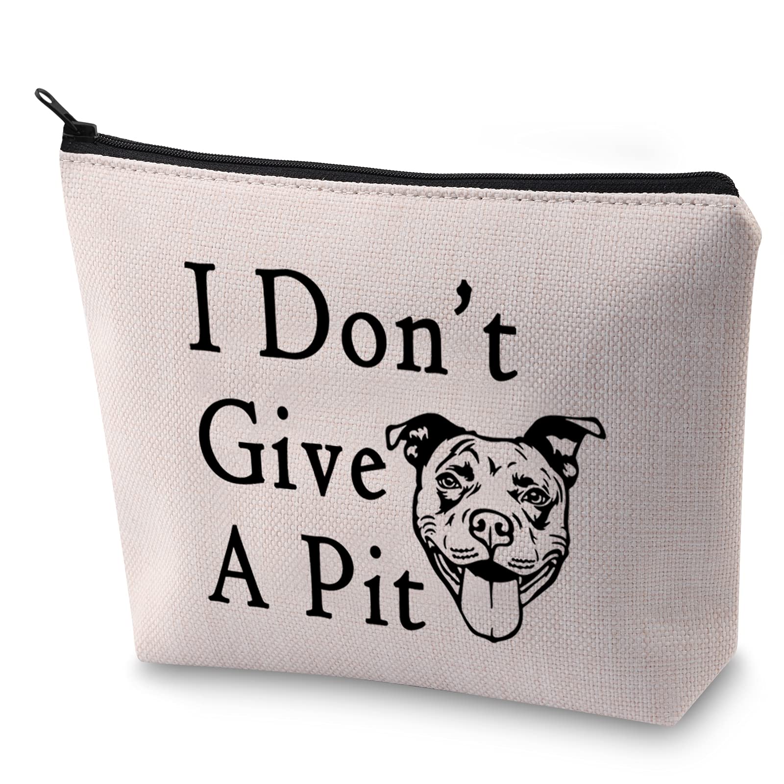 BLUPARK Pit Bull Lover Gift I Don't Give A Pit Makeup Bag for Pittie Mom, I Don’t Give A Pit