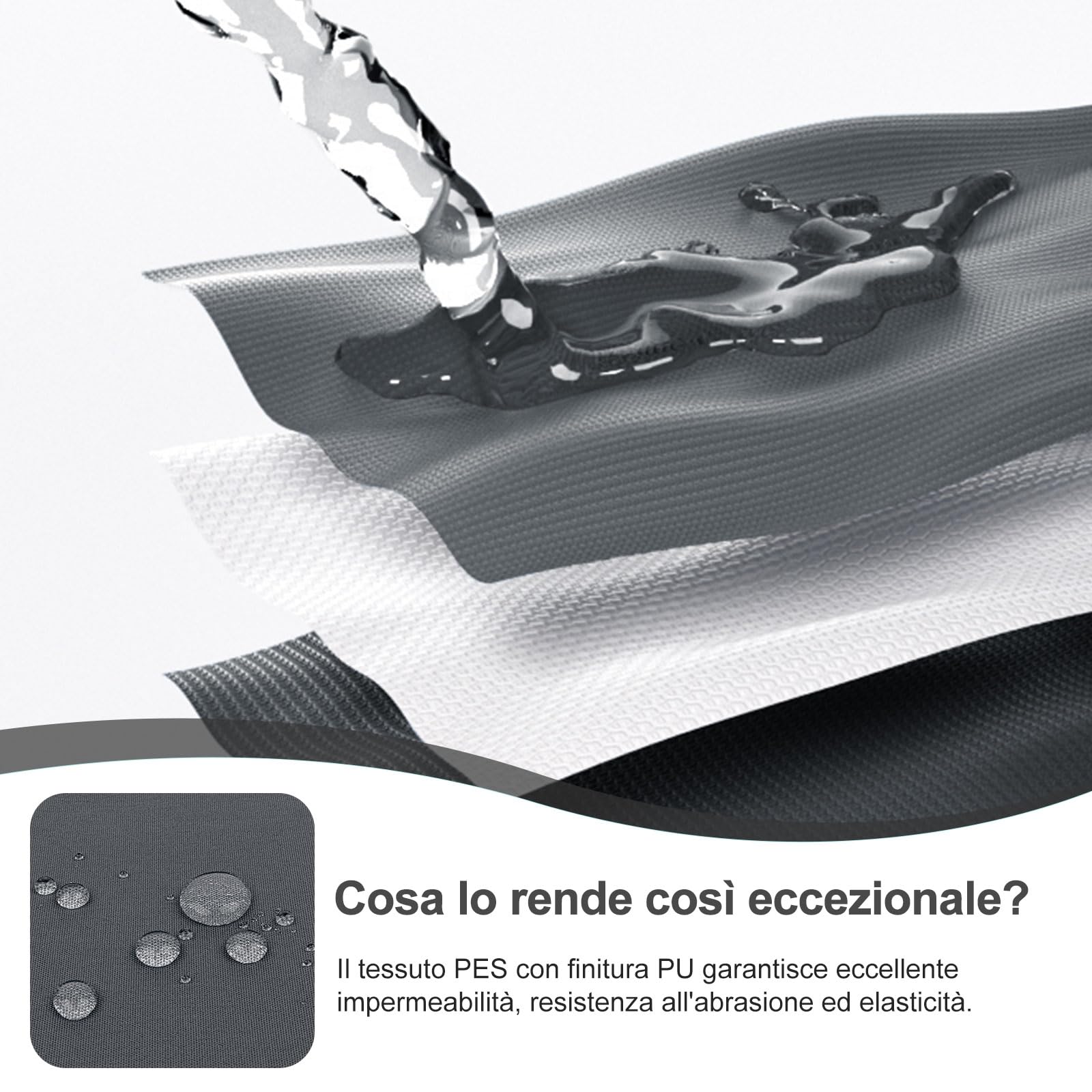 HENG FENG Frangivisto per Balcone 0.9x4m, 160g/㎡ PES Telo Balcone ringhiera,Protezione Privacy, Anti-UV, Impermeabile,Resistente al Vento, con Cinghie, Antracite - 5