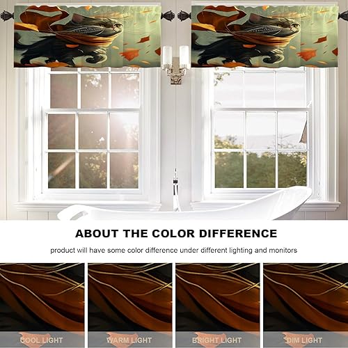 Miniatura 619 de Cenefas de cocina modernas con patrón de cobre marrón dorado para ventanas, cenefas opacas abstractas de marcas de arañazos y cortinas opacas