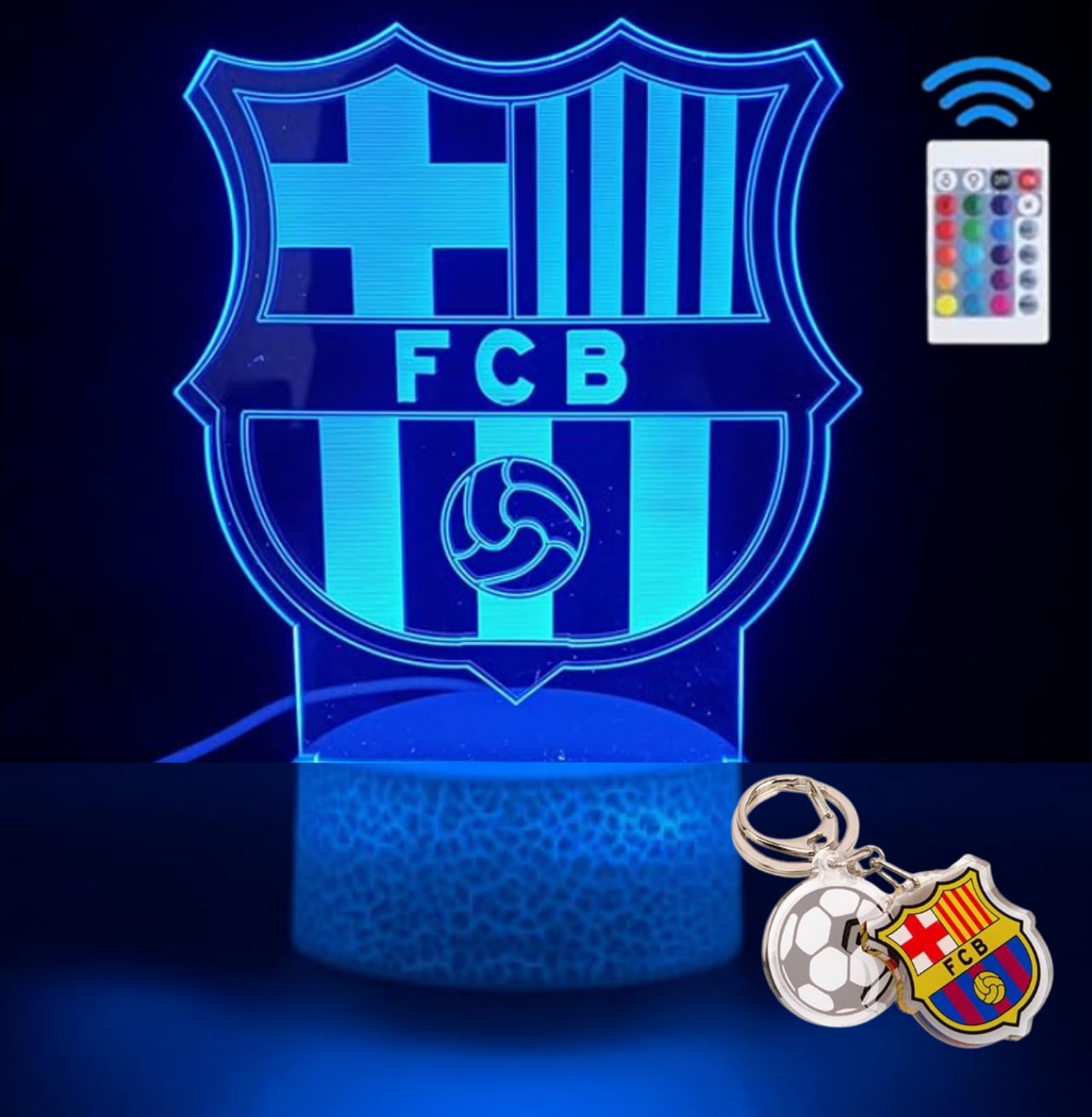 Lampada da comodino LED Barça Barcellona 16 colori telecomando