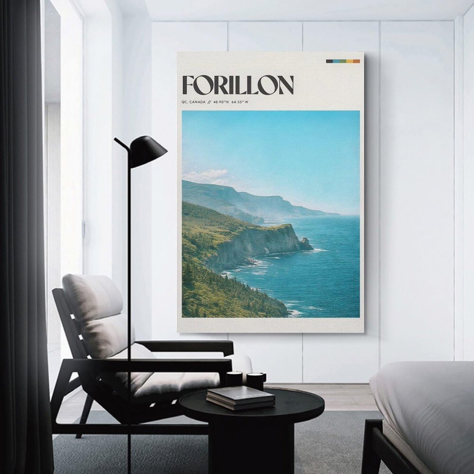 Junmoney Forillon National Park Coastal Landscape Canvas Wall Decor, 24x36inch(60x90cm), for Bedroom, Guest Room Or Reading Nook, Canvas Wall Decor for Personal Spaces