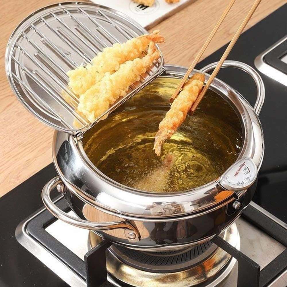 PUJIA Japanese Style Deep Frying Pot Stainless Steel